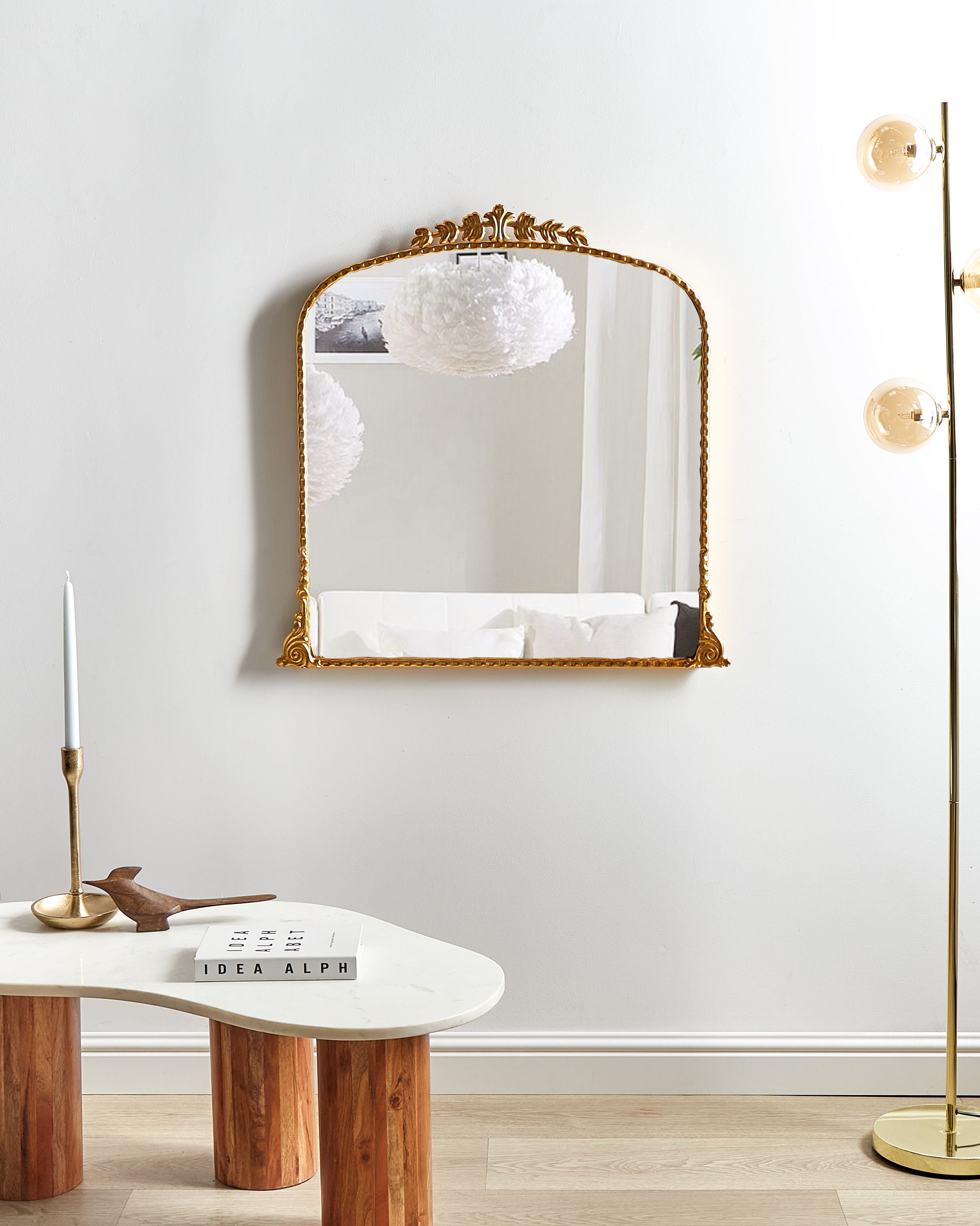 Wall Mirror LIVRY 71 cm 71 cm Metal Gold