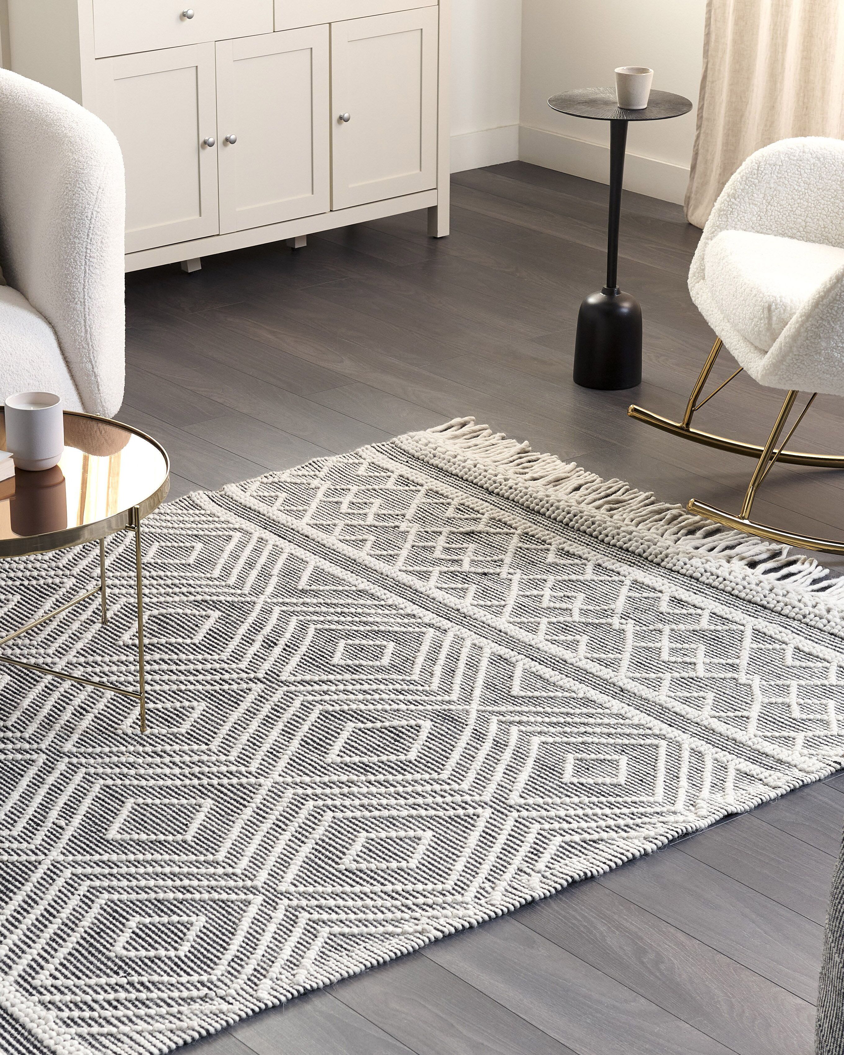 Rug SAVUCA Black 160 x 230 cm Wool
