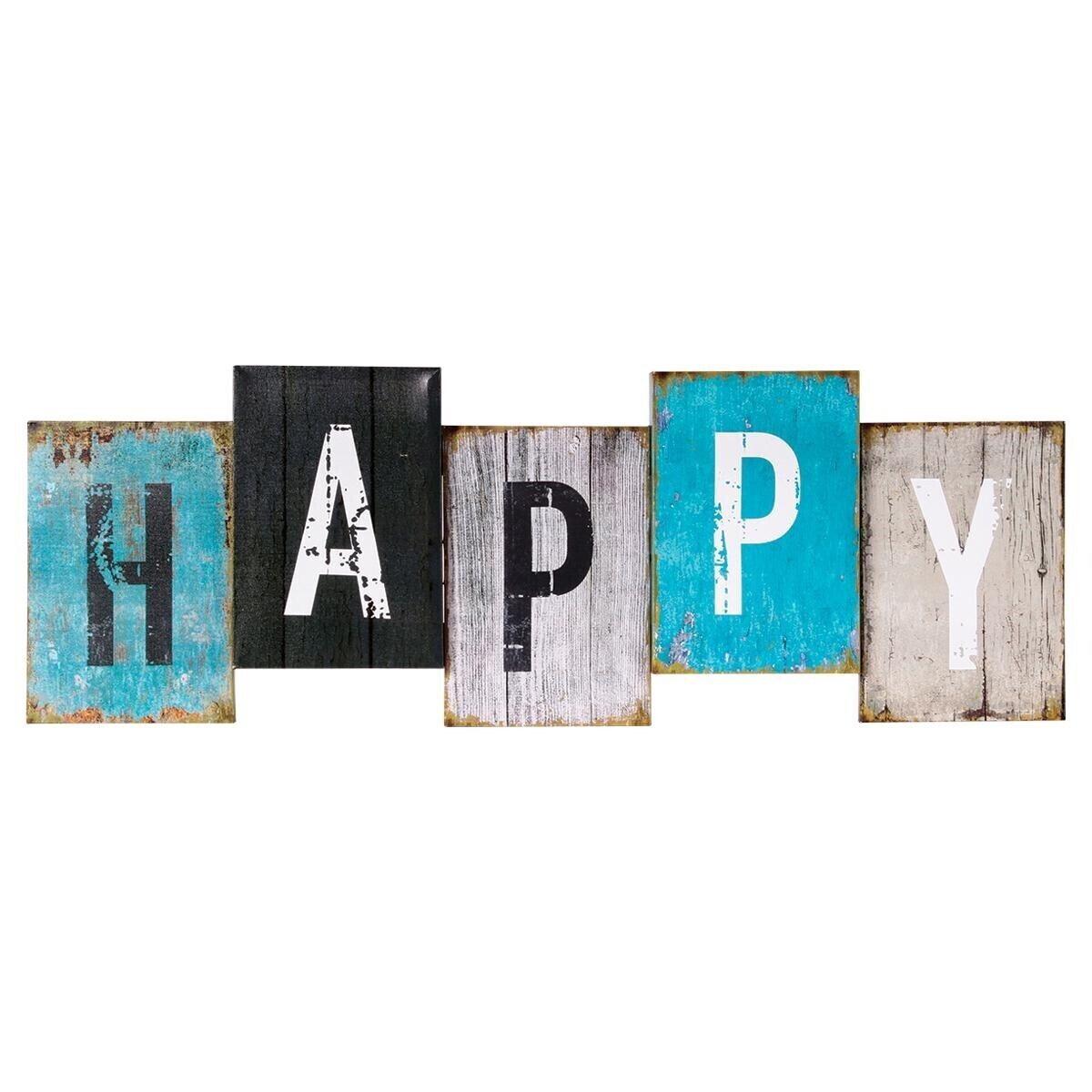 Printed canvas"Happy" 26x75 cm