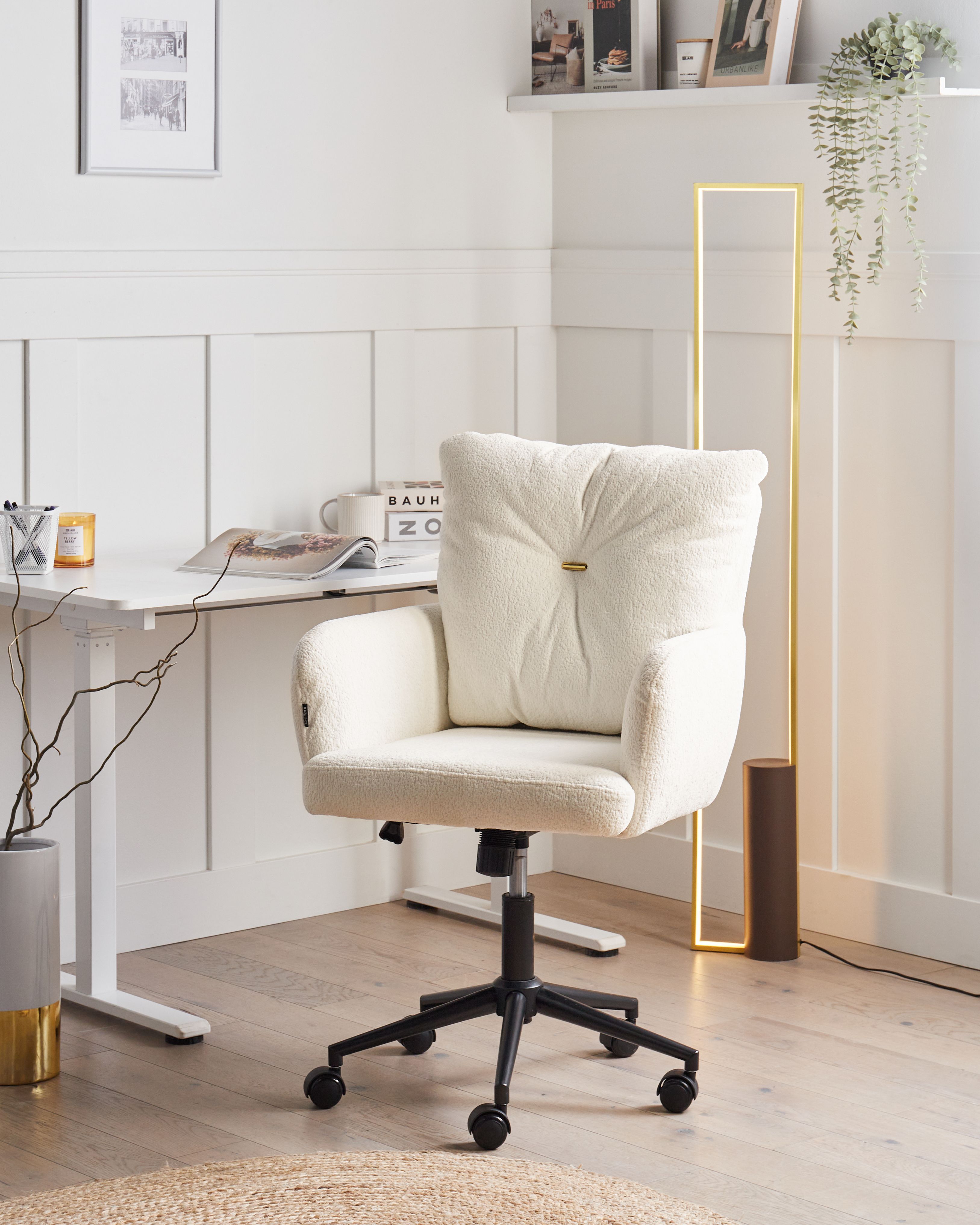 Desk Chair ALPINE Boucle Off-White