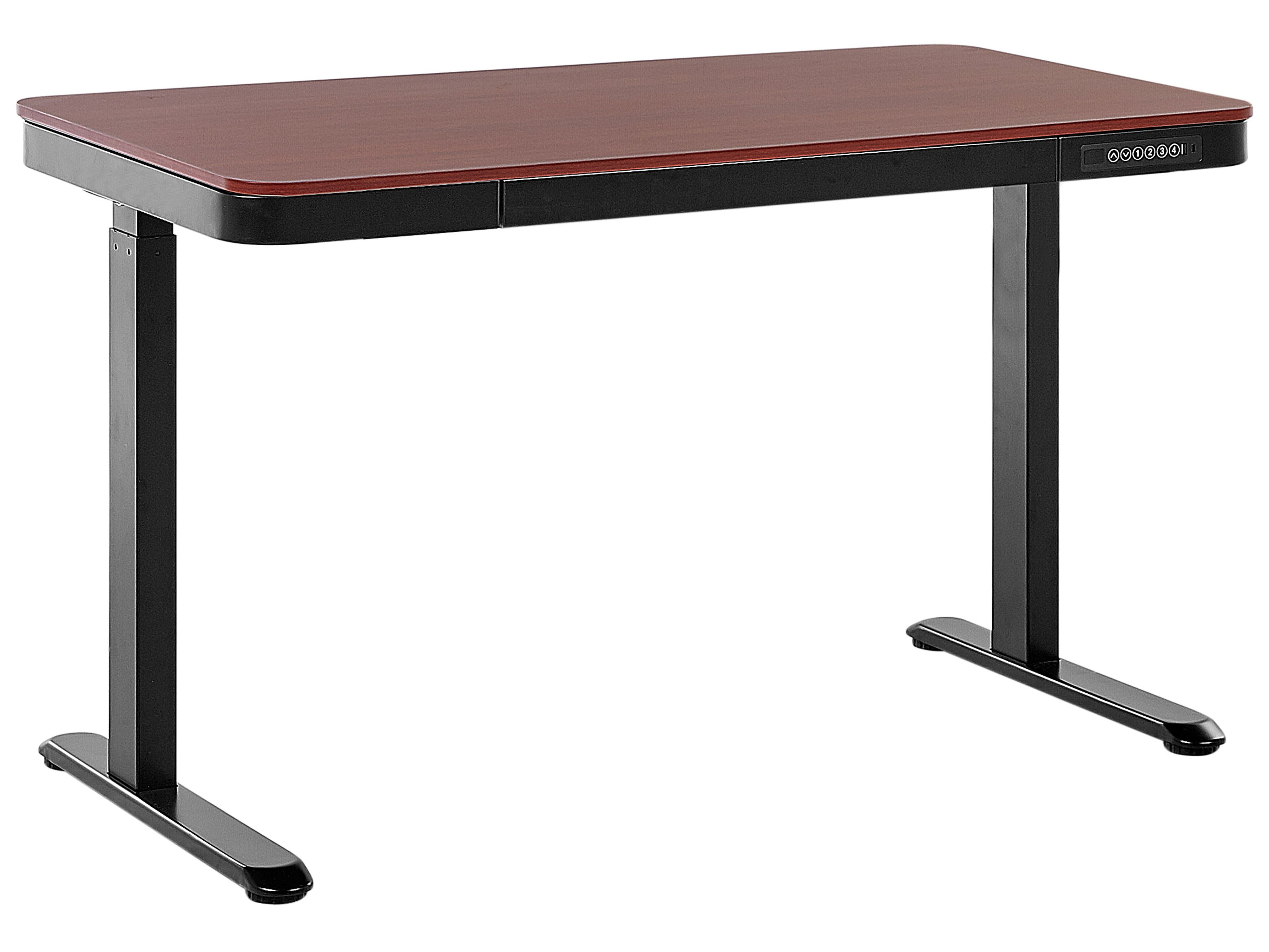 Electric Adjustable Standing Desk KENLY Dark Brown 120 cm 60 cm with USB Port