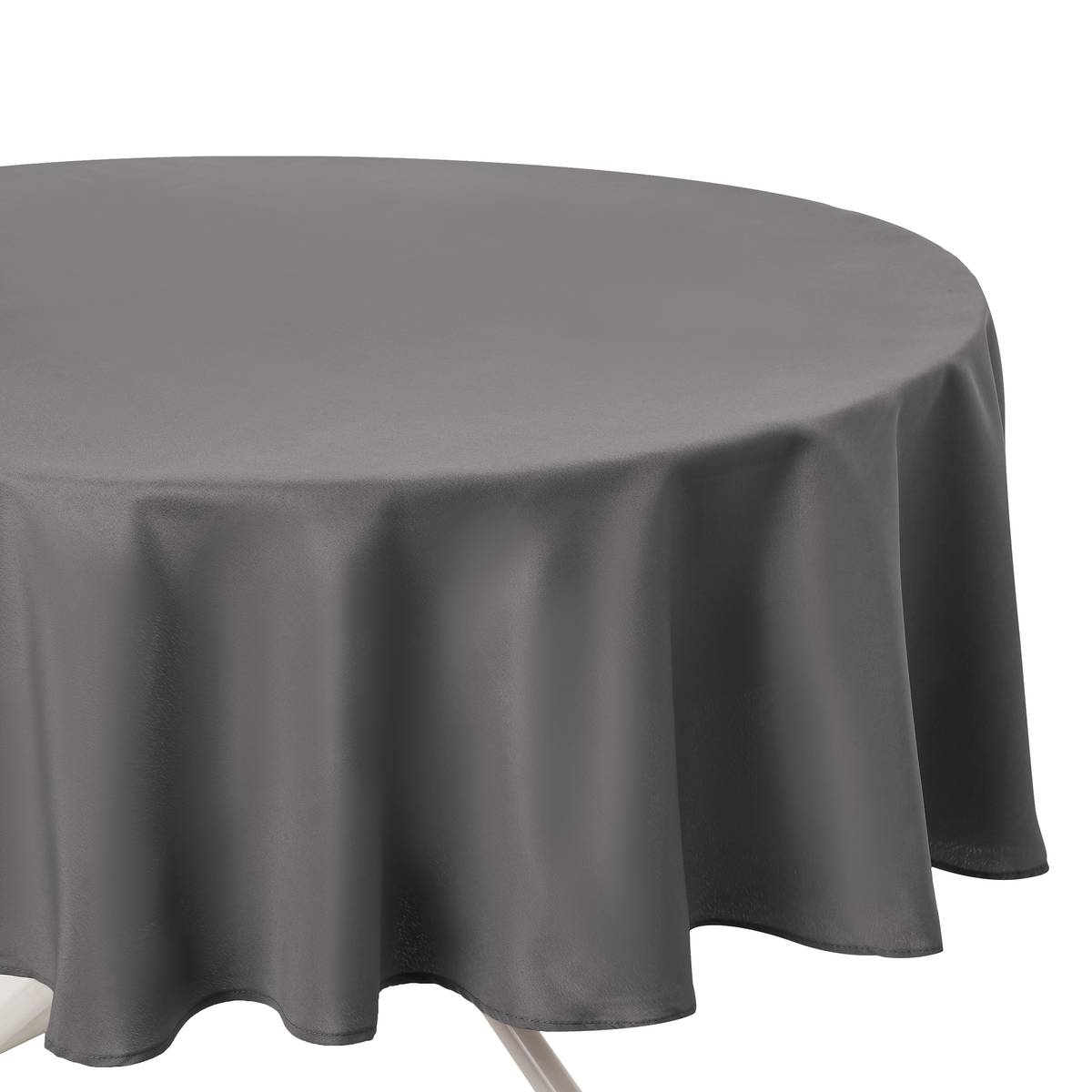 Tablecloth stain resistant Grey, D.180 cm