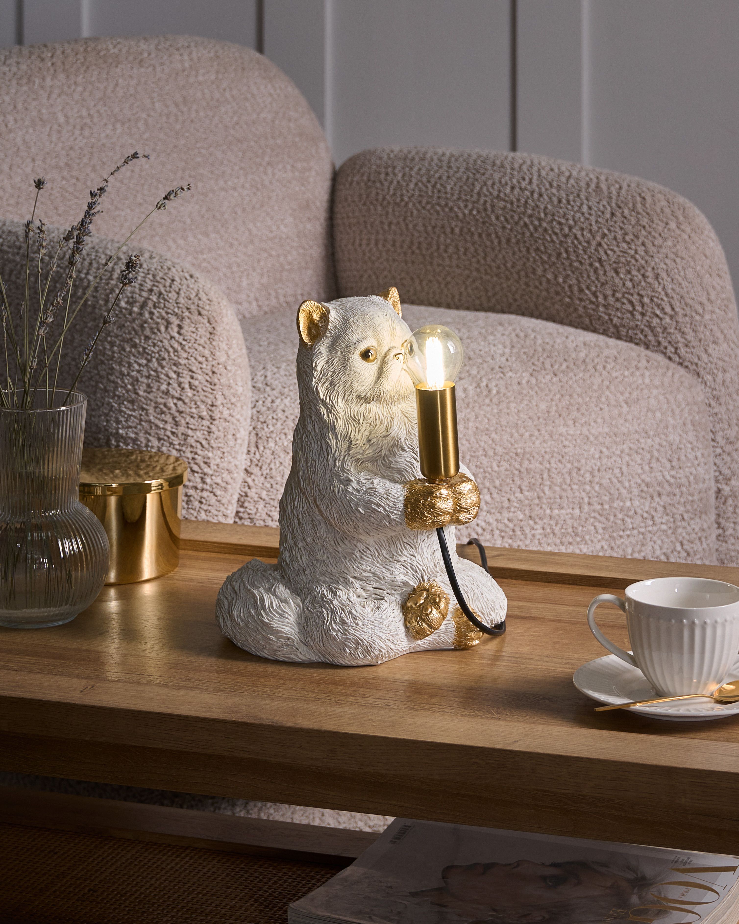 Table Lamp Cat YOKO White