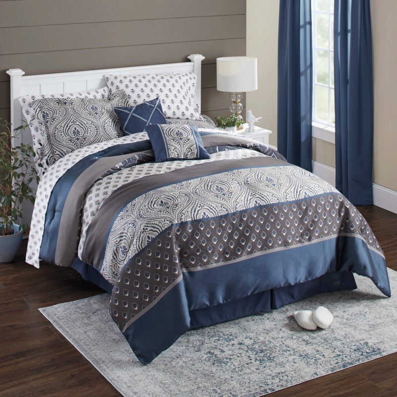 Milo 10-Piece Jacquard Bed Set and Window Treatments - MIDNIGHT VELVET CATALOG