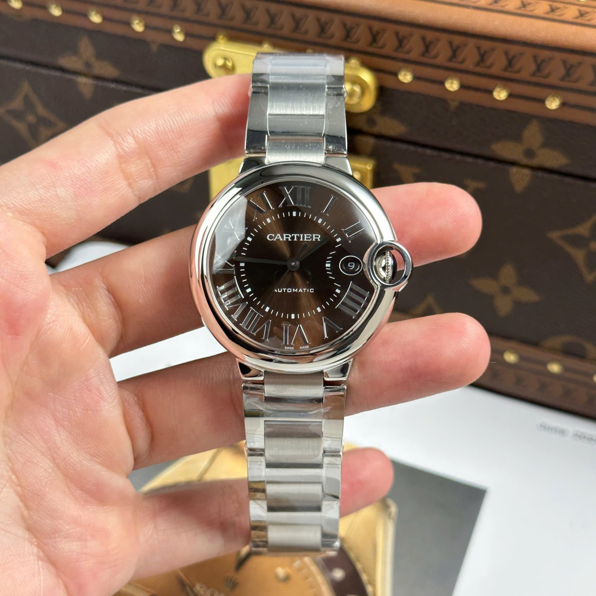 Cartier Ballon Bleu Luxury Imitation Watches Brown Dial Automatic Moevement AF Factory 40mm - Elite Watch Atelier