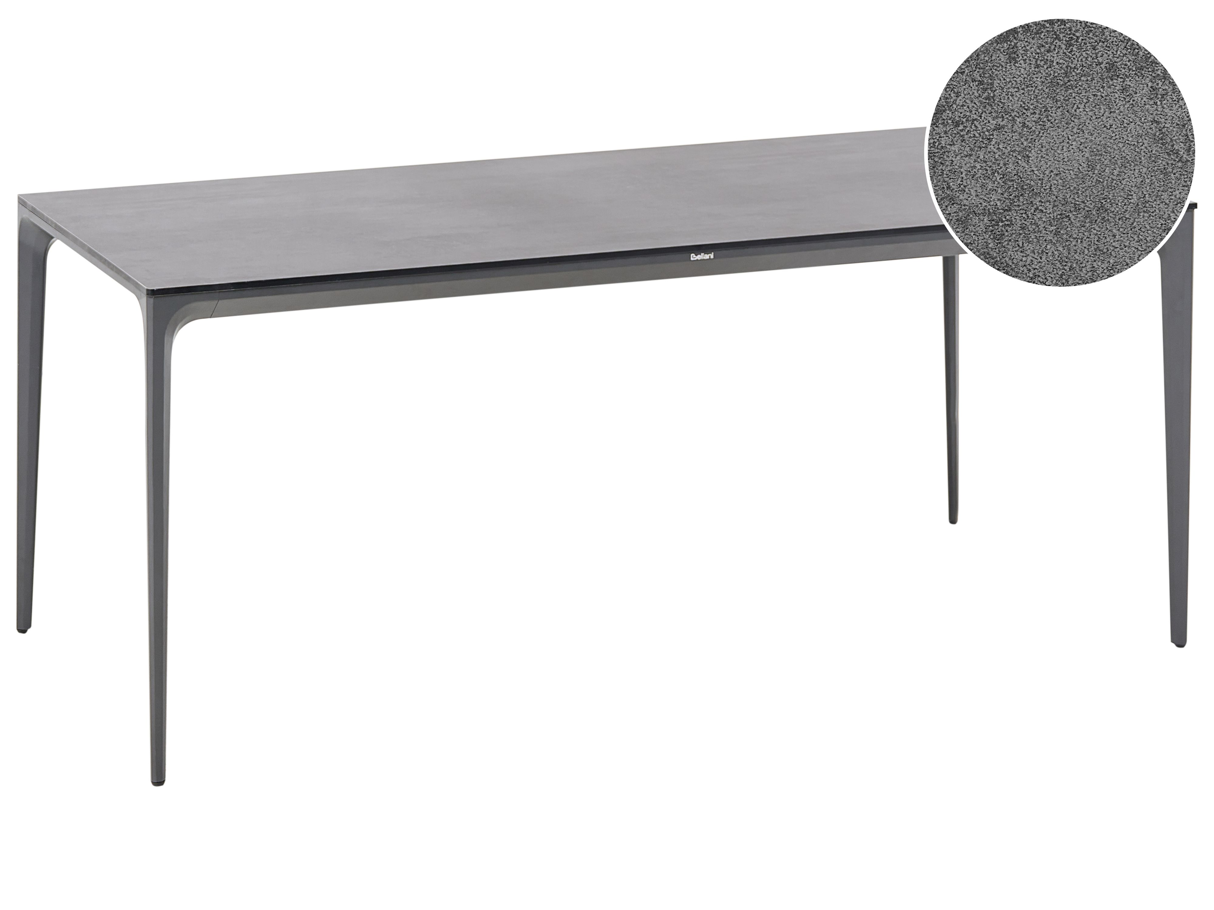 Garden Dining Table SOVARETO 180 cm 90 cm Stone Effect Dark Grey