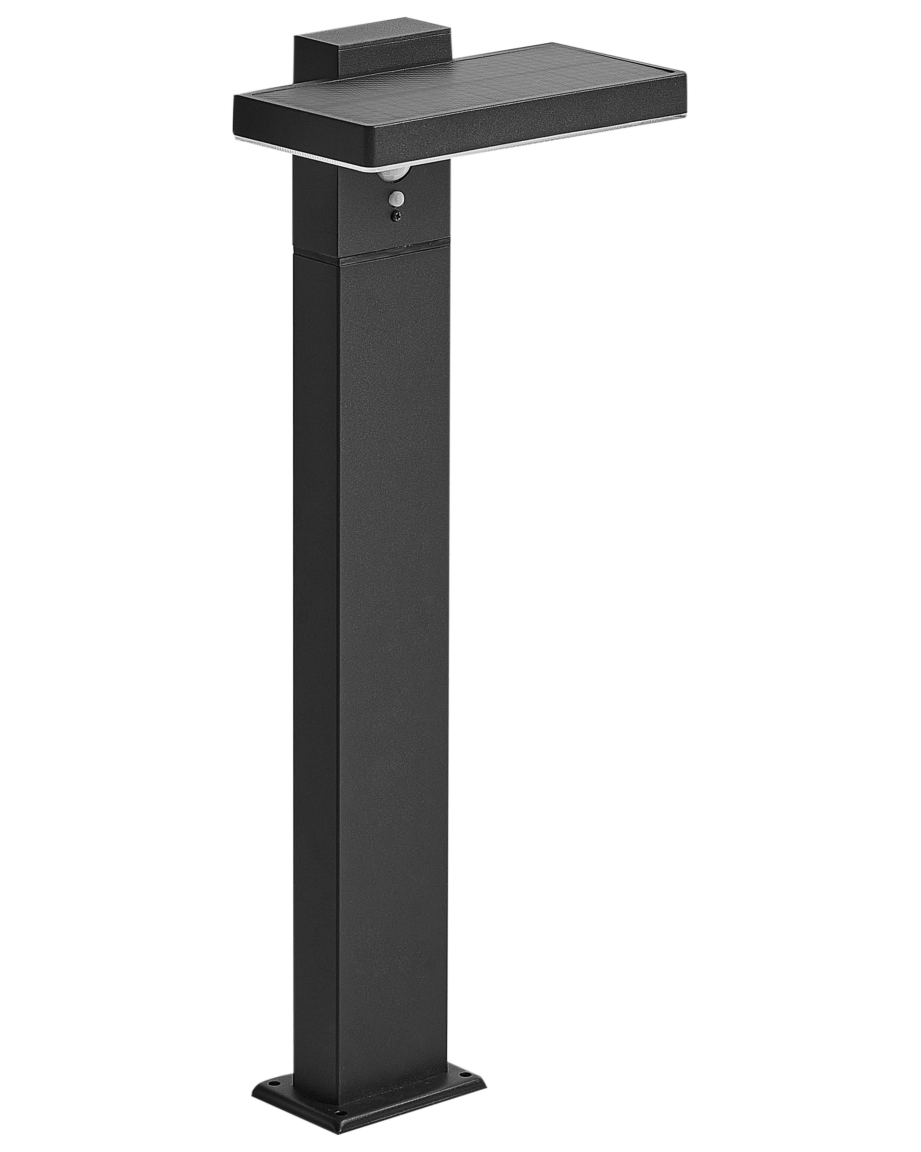 Solar Outdoor LED Bollard Lamp POPLAR with Motion Sensor Black