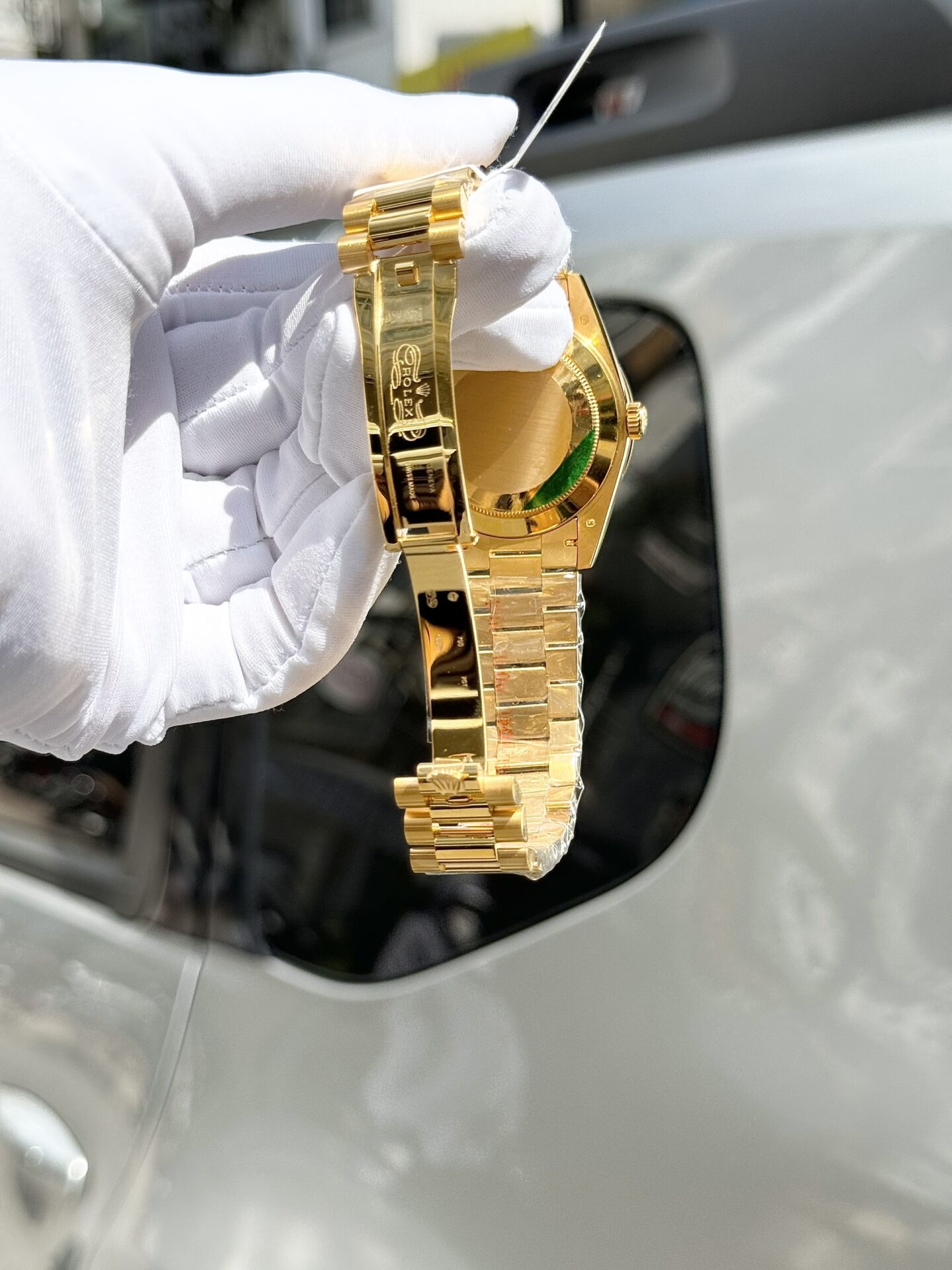 Rolex Day-Date Replica Watch Diamond Moissanite Baguette Gold Wrapped 40mm - Top club