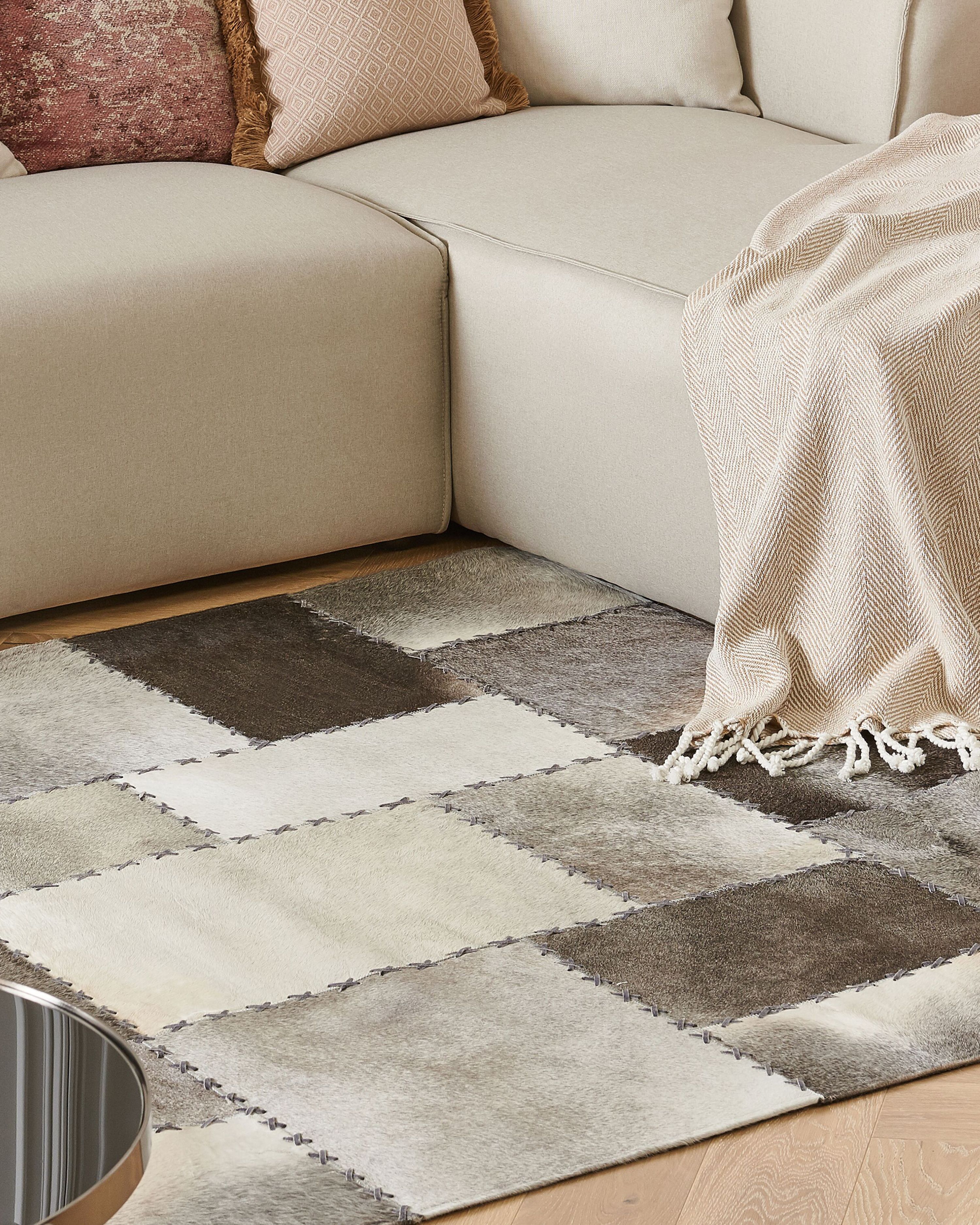 Rug PERVARI Taupe 160 x 230 cm Leather