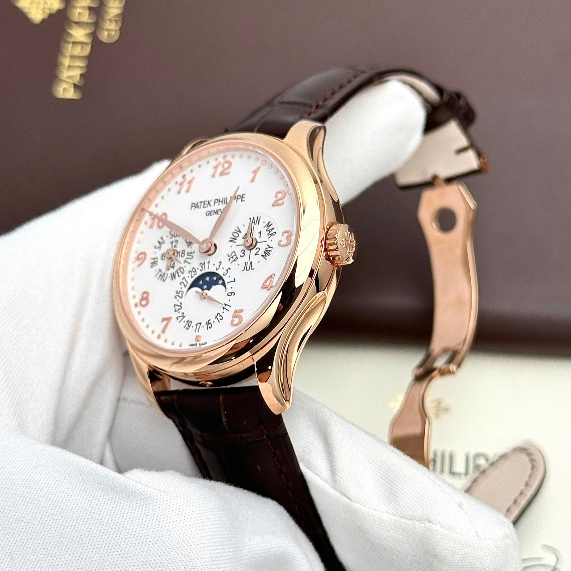 Patek Philippe Grand Complicaitons 5327R Super Clone Watches Brown Leather Strap 40mm - Top club