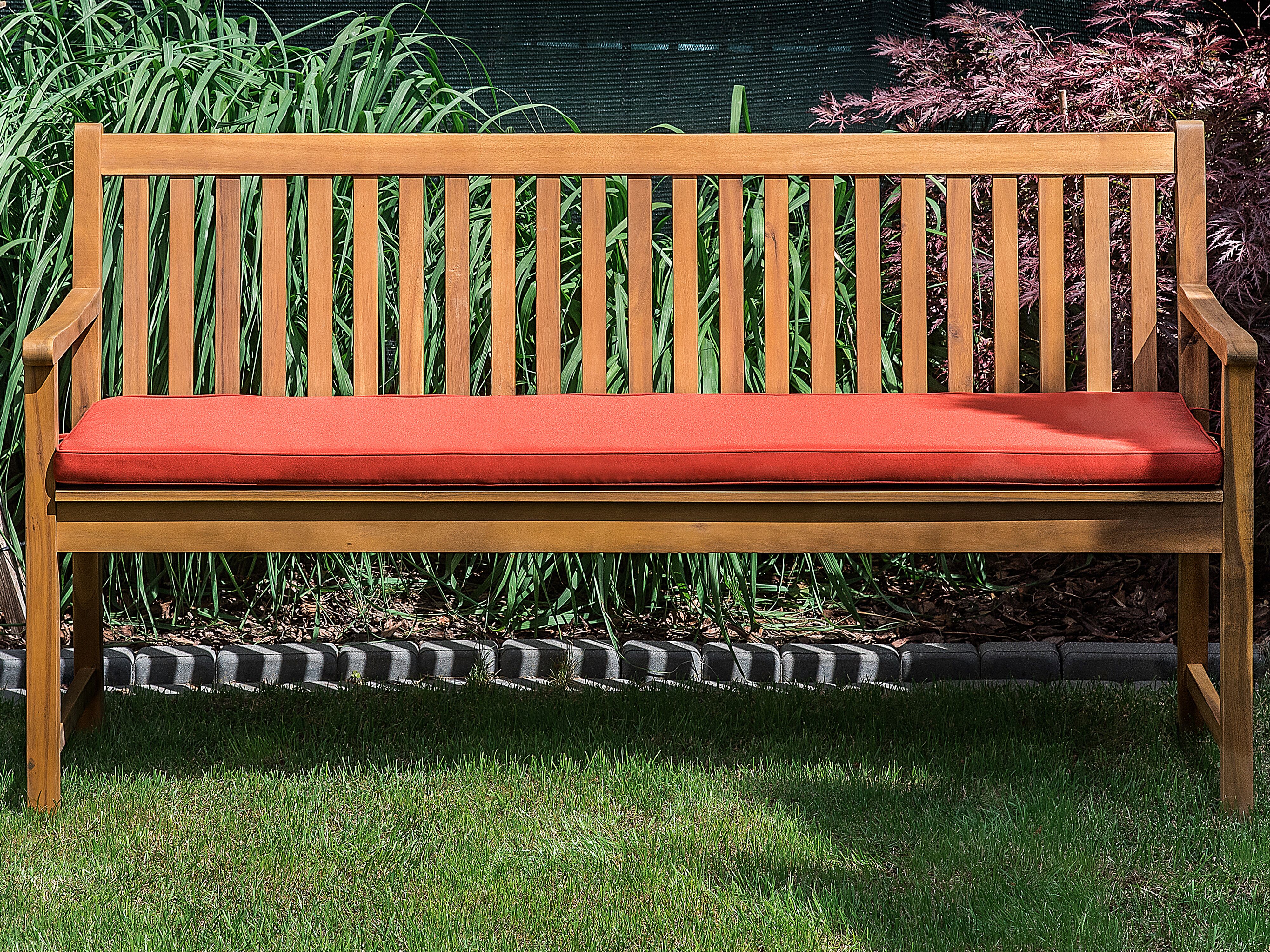 Bench Seat Pad Cushion VIVARA 152 x 54 cm Dark Red