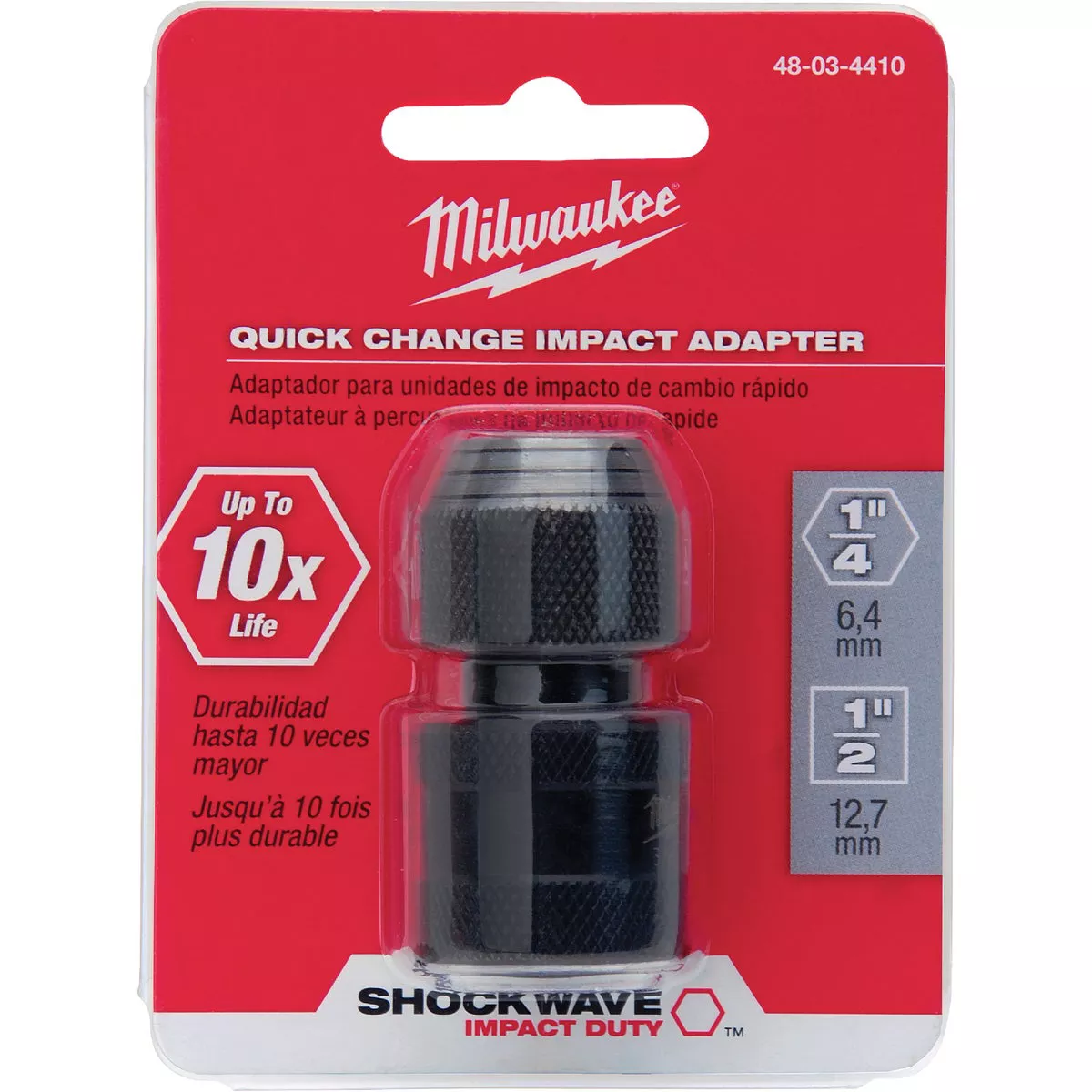 Milwaukee SHOCKWAVE 1/2 In. Square to 1/4 In. Socket Adapter
