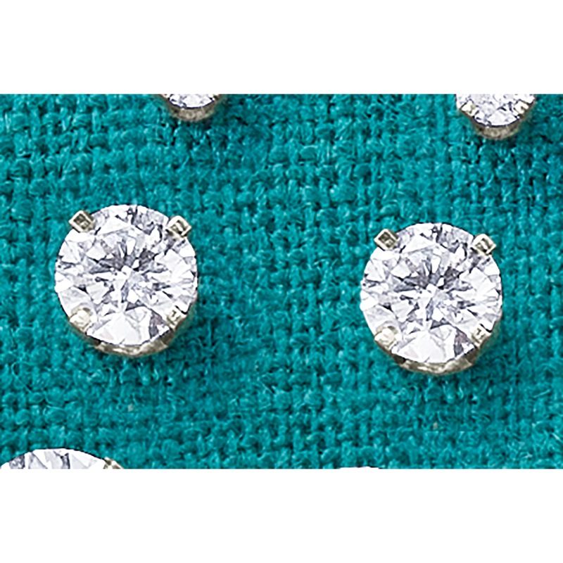 14K Gold Lab-Created Diamond Round Solitaire Post Earrings - 1.0 CTTW - MIDNIGHT VELVET CATALOG