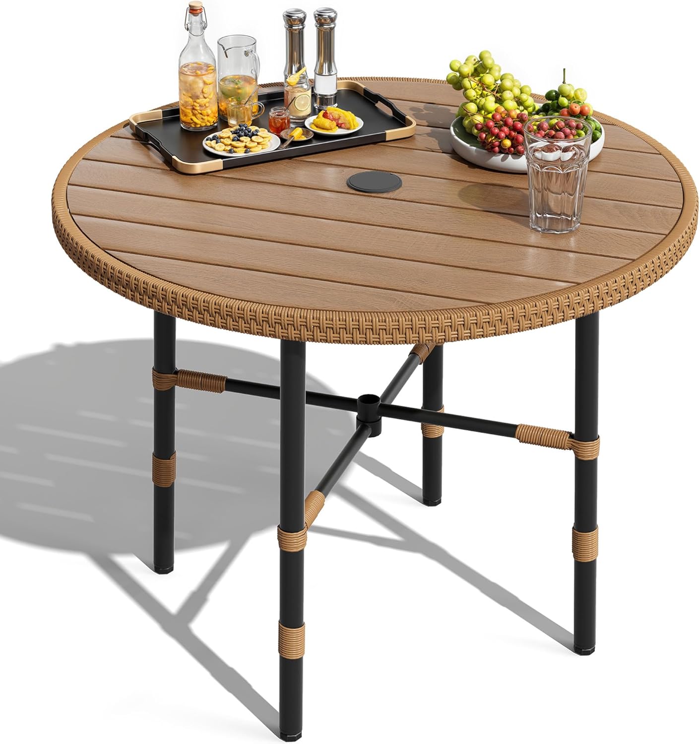 DWVO Outdoor Patio Dining Table Round for 4 35.4