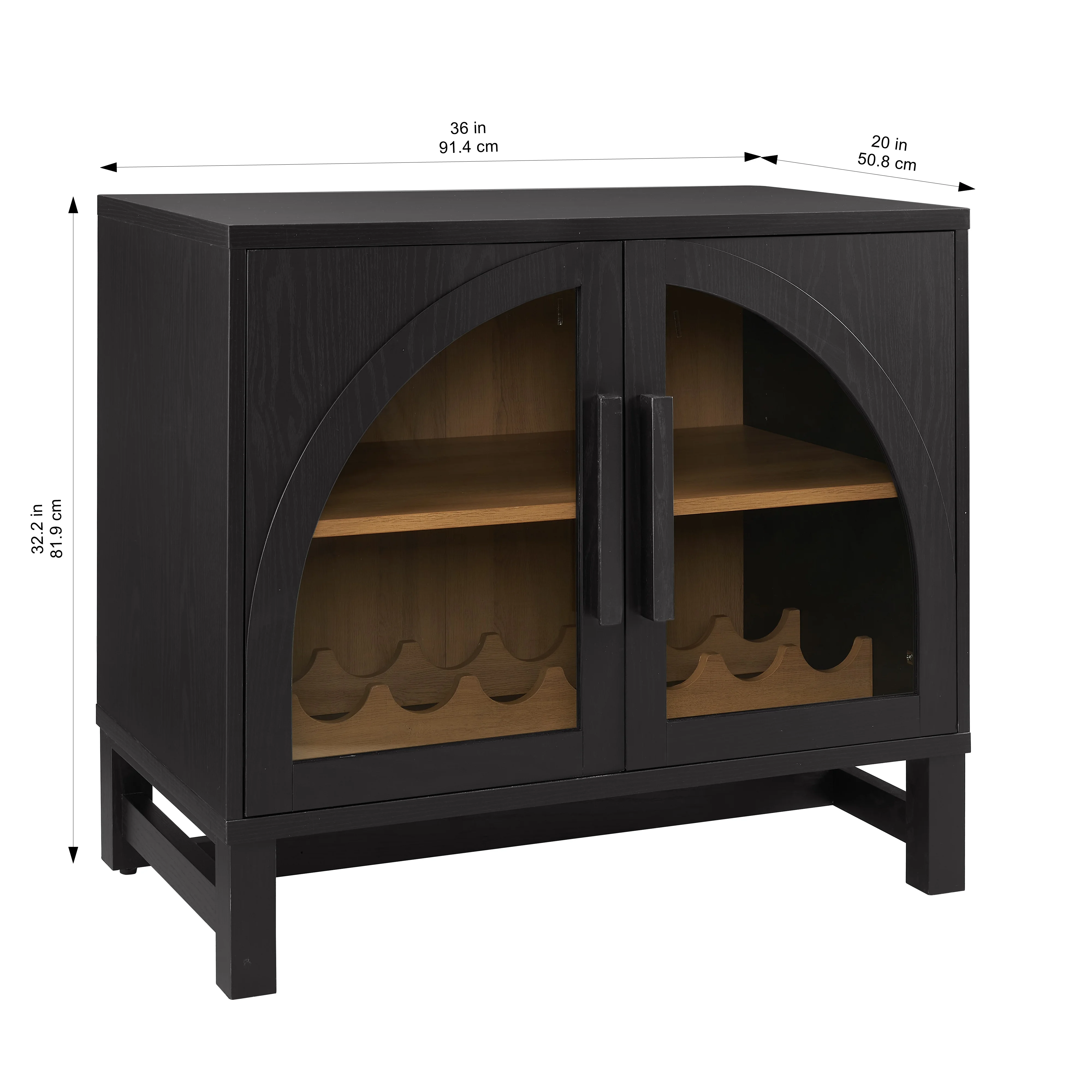 Better Homes & Gardens Juliet Arch Door Kitchen Console, Black Finish - Image 8