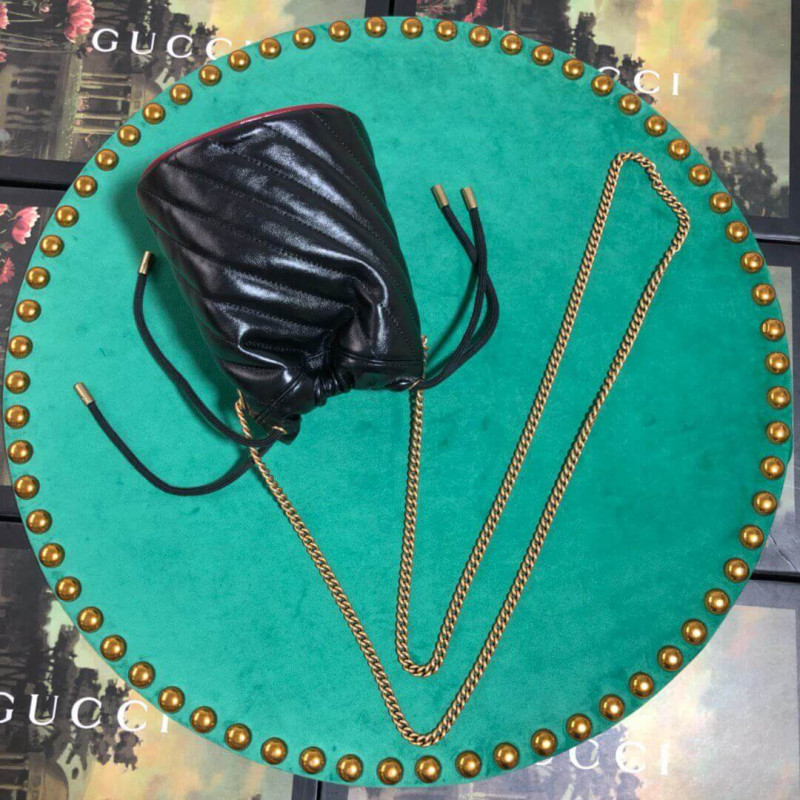 Replica Gucci Gg Marmont Mini Bucket Bag 575163 Black1:1High-quality replica