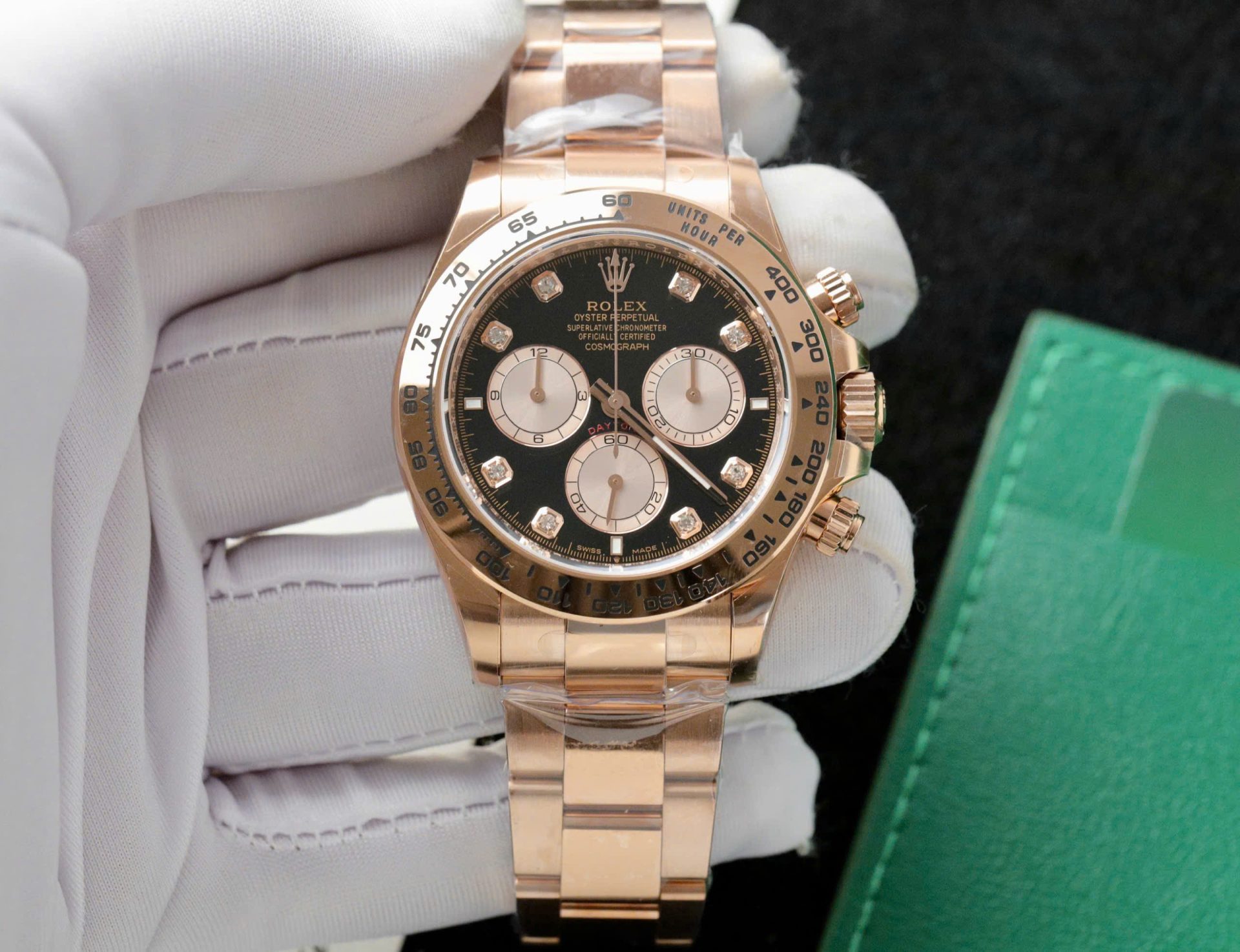 Rolex Daytona 126505 Rose Gold Best Replica Watch Black Dial 40mm - Elite Watch Atelier