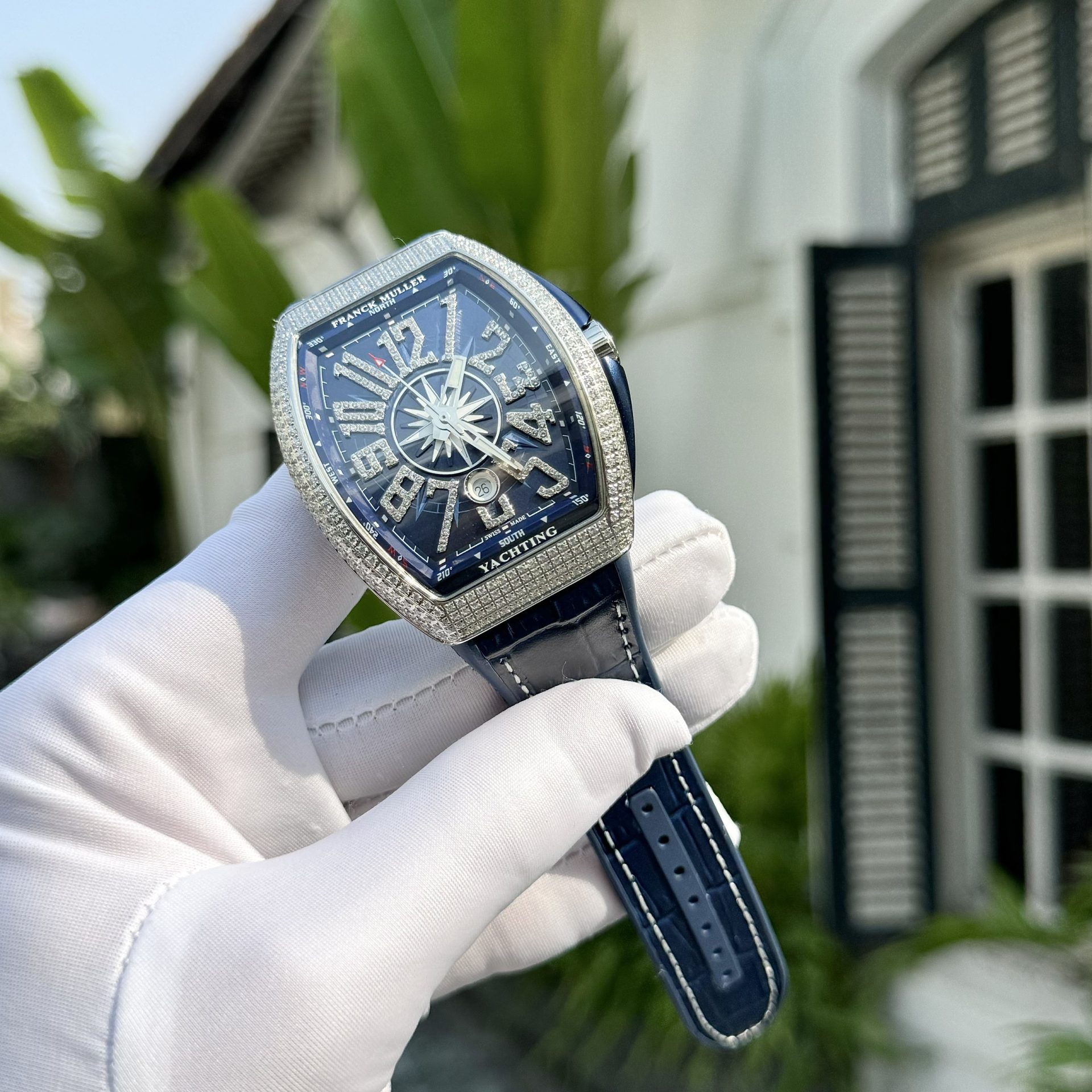 Franck Muller Vanguard V45 Blue Rubber Strap Replica Watch ABF 45mm - Elite Watch Atelier