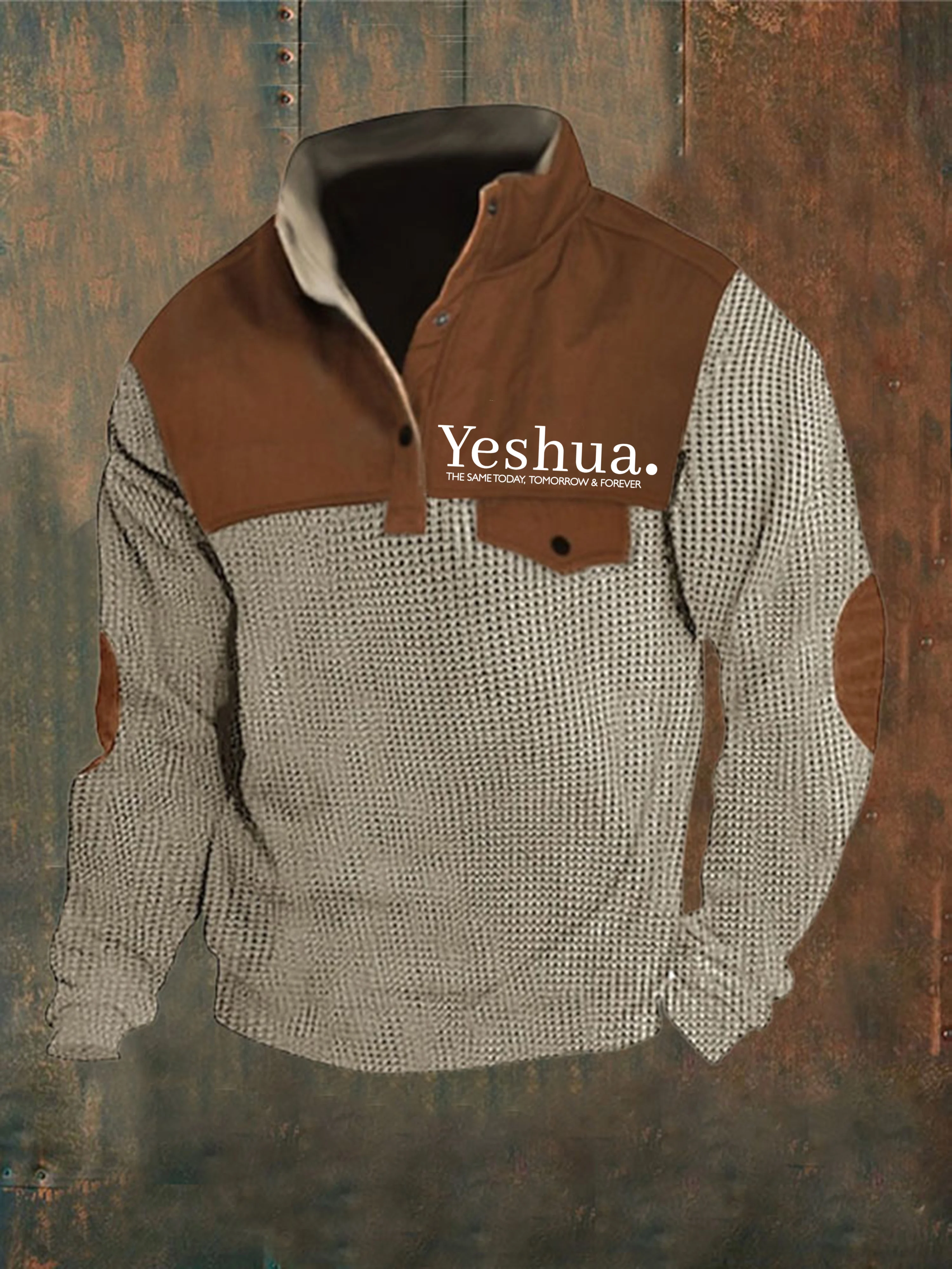 Men's Yeshua The Same Today,Tomorrow & Forever Waffle Sweatshirt