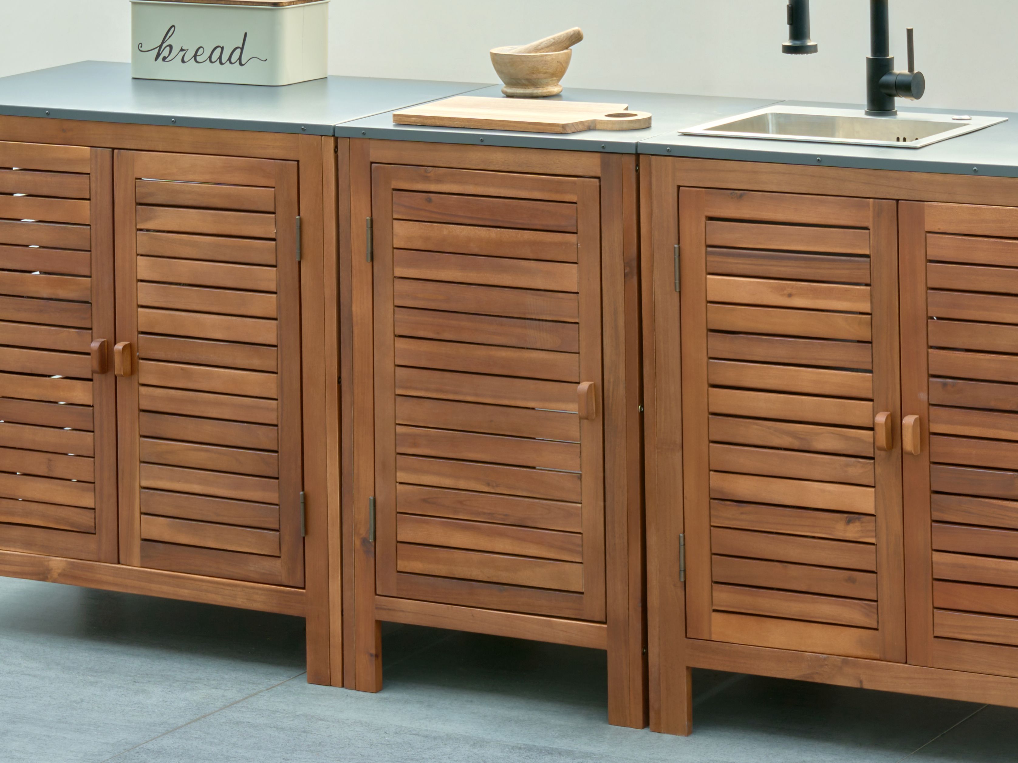 Outdoor Kitchen Cabinet BRUCOLI Acacia Wood 50 cm 50 cm Brown