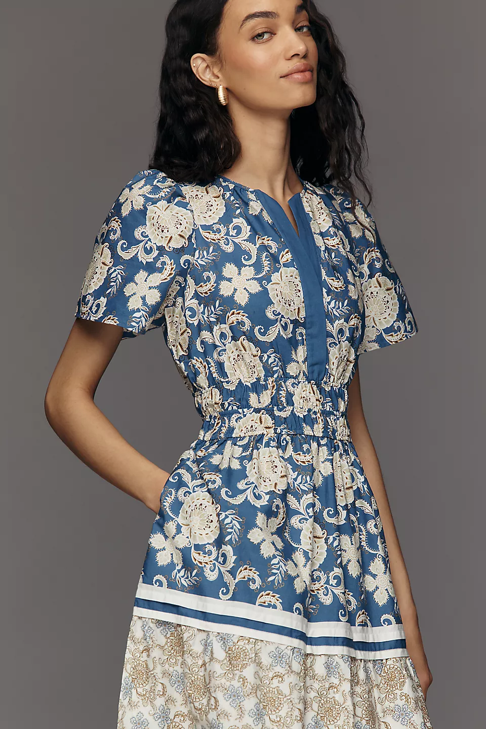 Somerset Maxi Dress - Blue Gold Floral