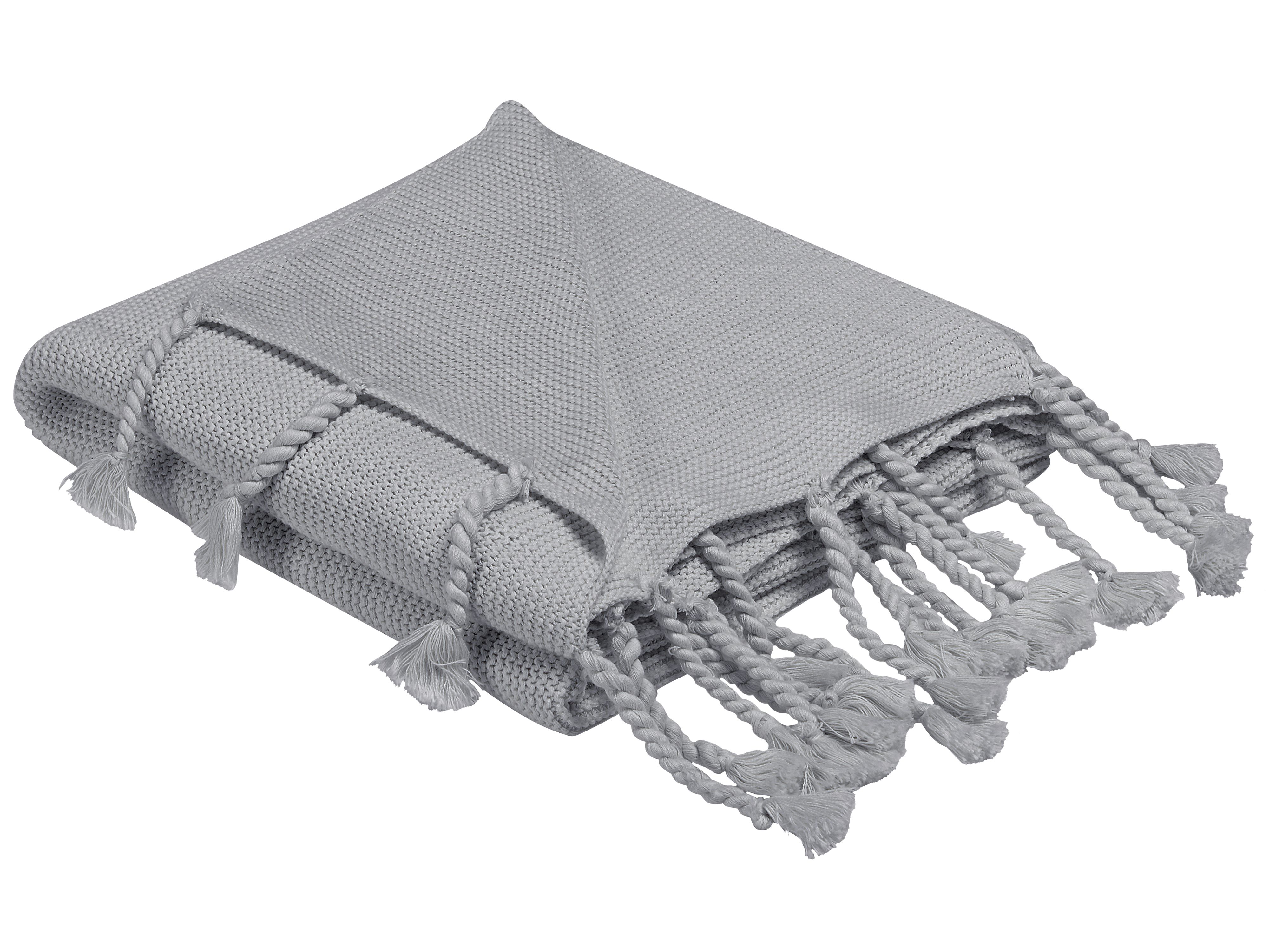 Blanket NAZILLI Cotton 125 x 150 cm Light Grey