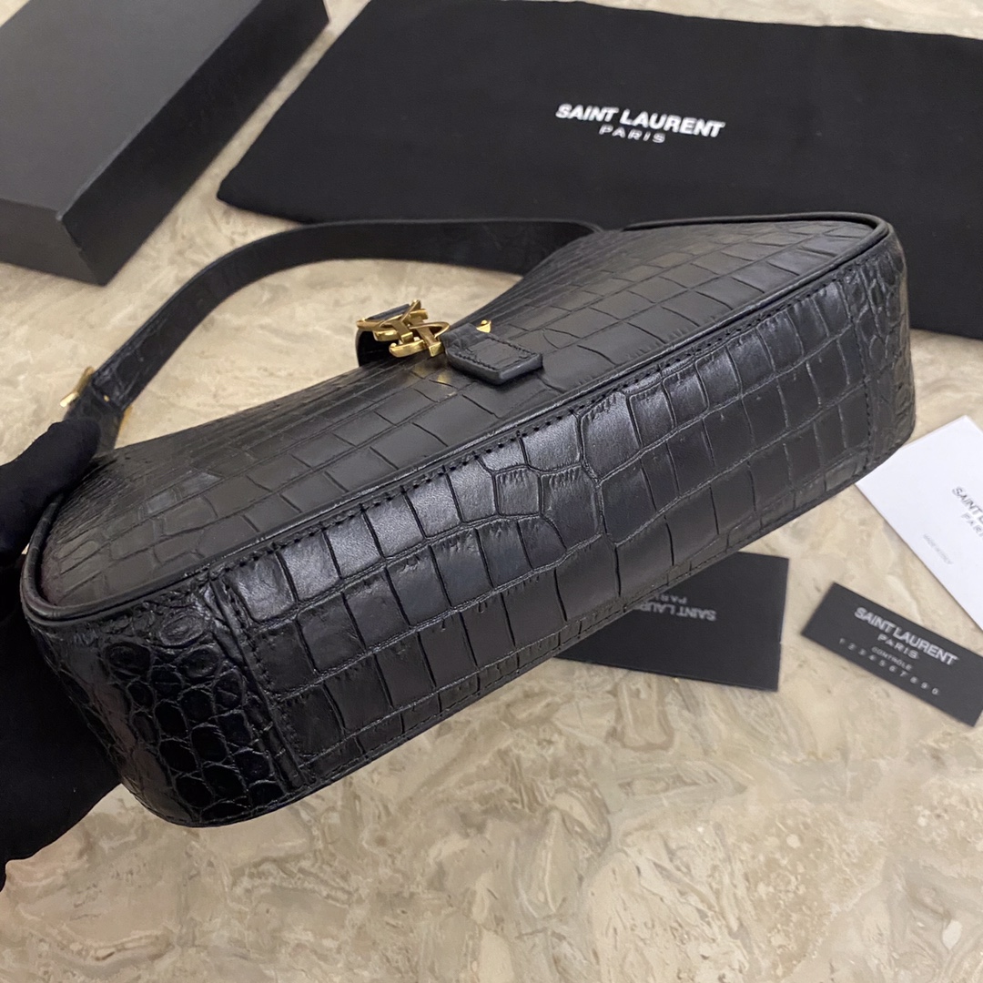 LE 5 À 7 HOBO BAG IN CROCODILE-EMBOSSED SHINY LEATHER1:1High-quality replica