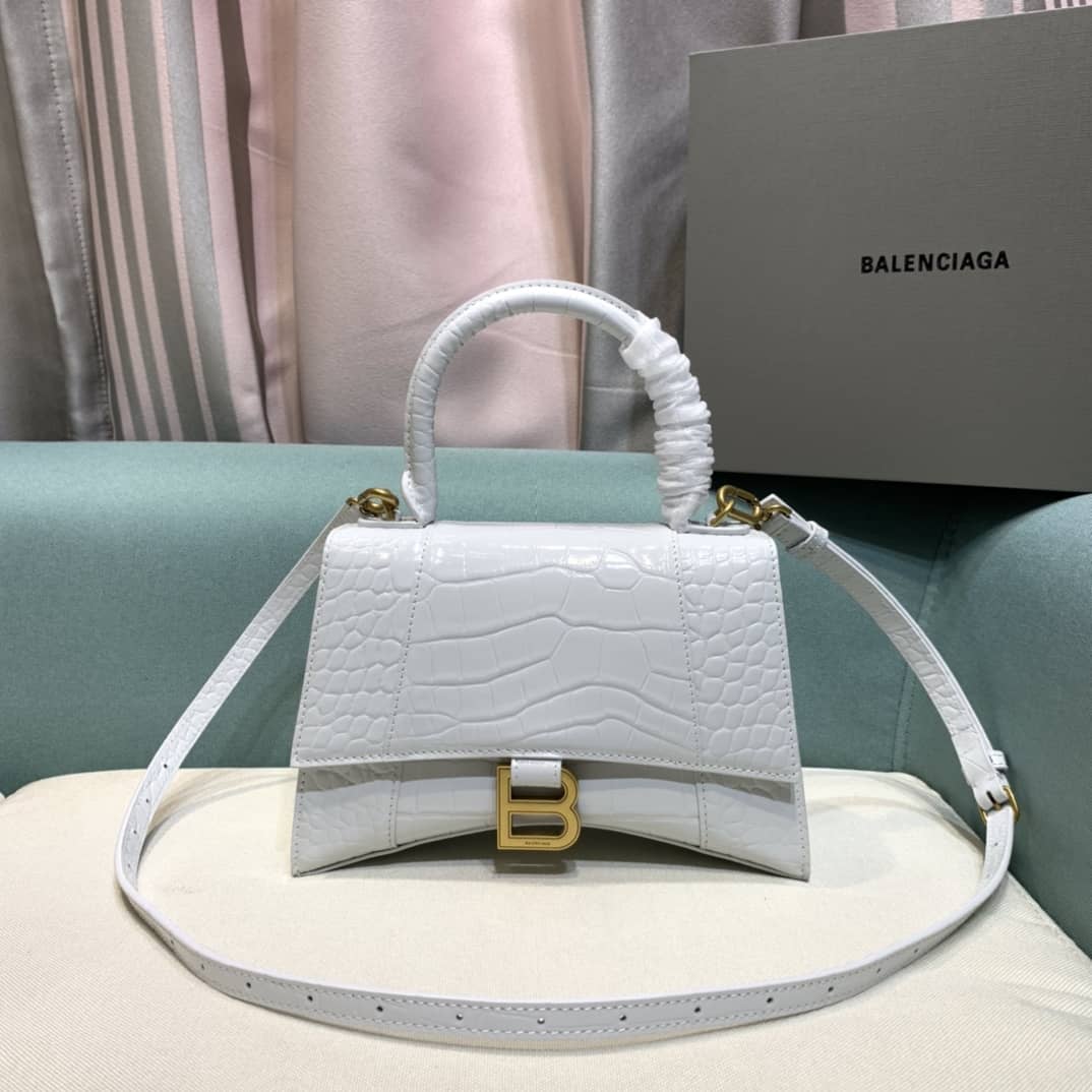 Balenciaga Hourglass Leather Top Handle Replica Bag - Replicaclubs