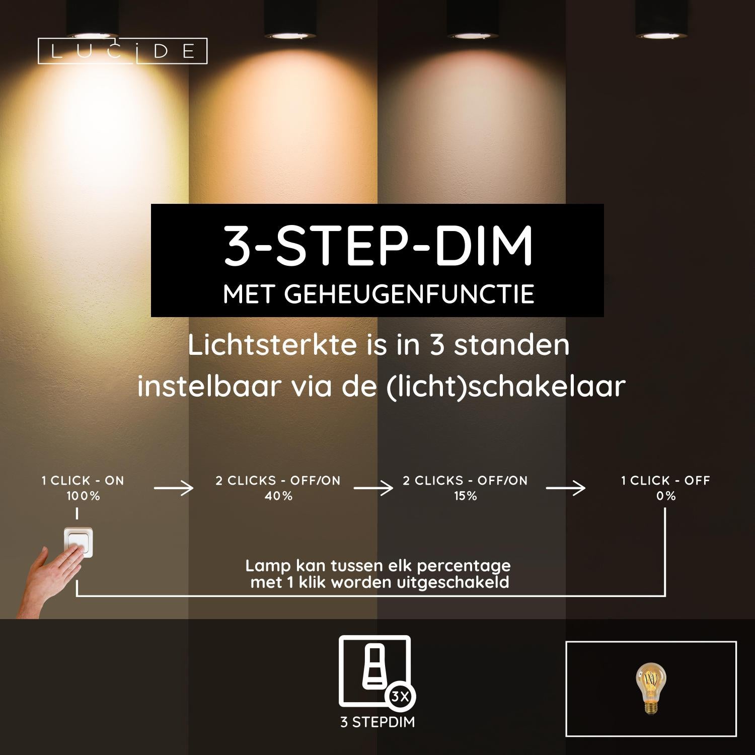 Lucide A60 Filament lamp - Amber (set van 2)