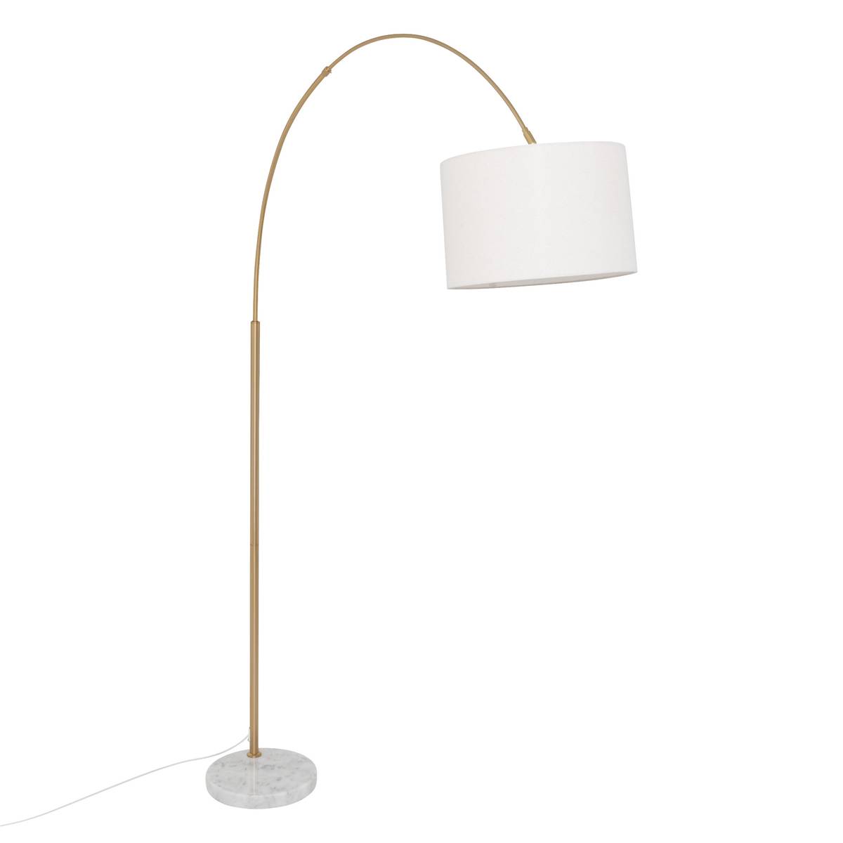 Arc floor lamp "Tilio" Golden, H.195 cm