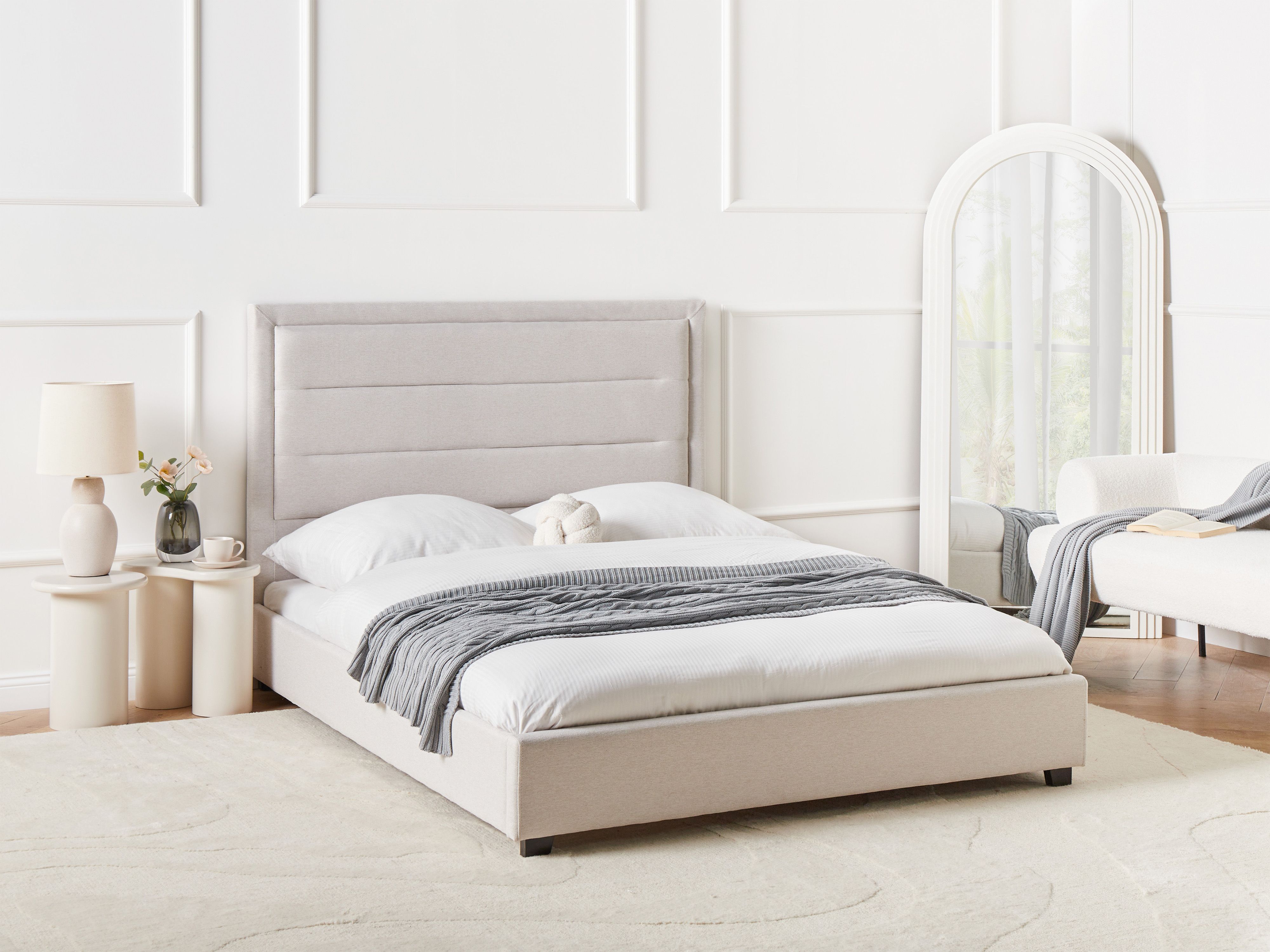 Bed Fabric ROUEN 140 x 200 cm (EU Double) Light Beige