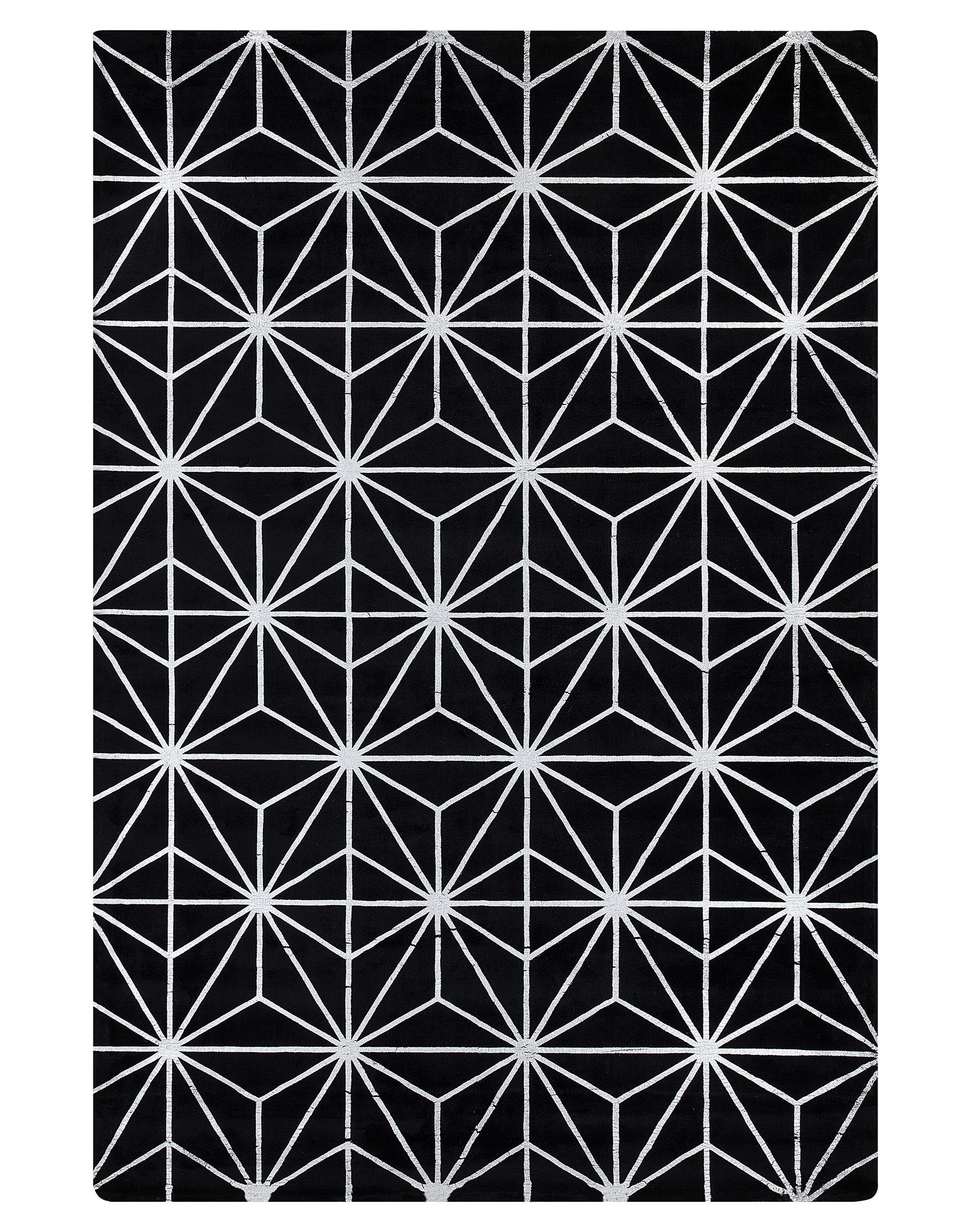 Rug SIBEL Black 160 x 230 cm Viscose
