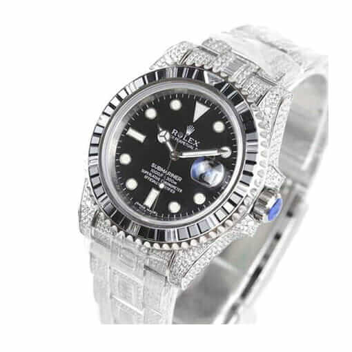 Rolex Submariner 116610LN-97200 Iced Out Watch Replica - Elite Watch Atelier