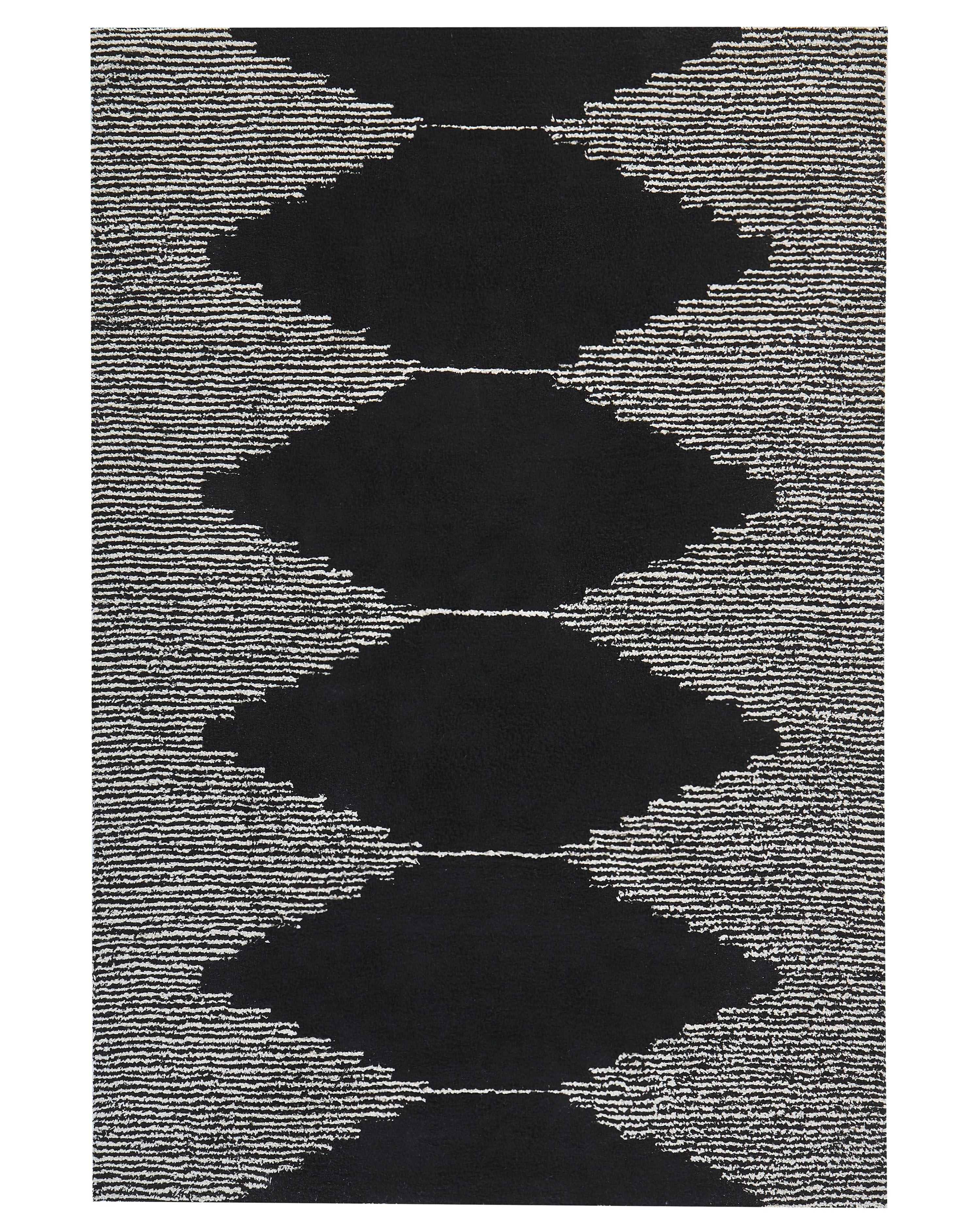 Rug BATHINDA Black/ White 160 x 230 cm Cotton