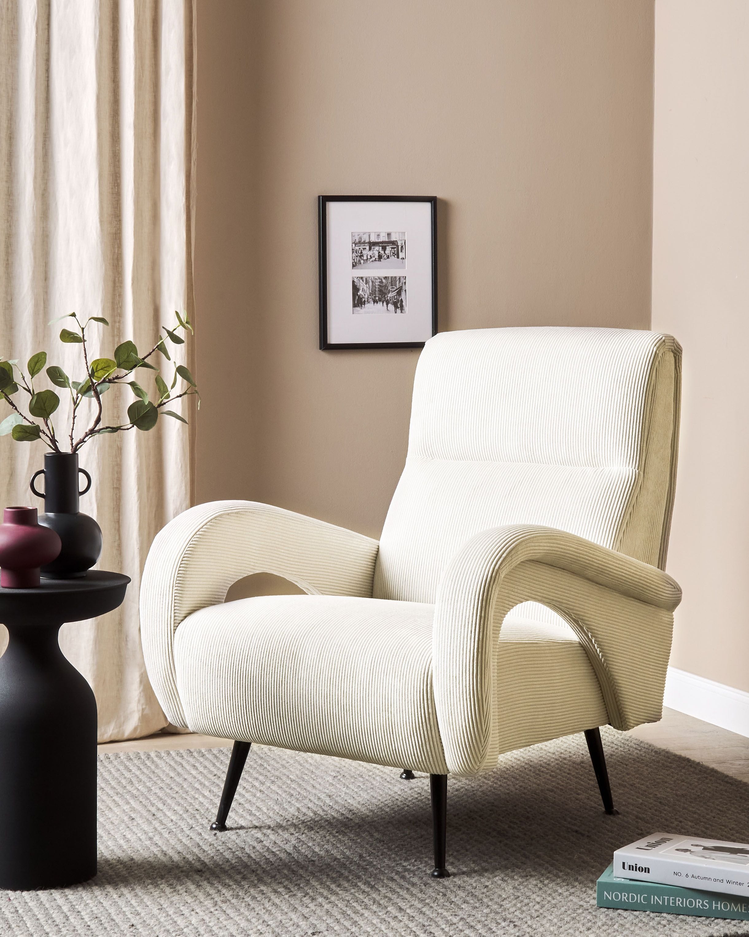 Armchair SVALOV Corduroy Off-White