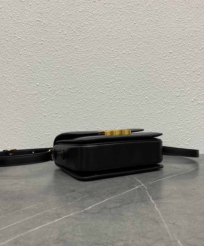 Celine Teen Triomphe Bag In Shiny Calfskin Black1:1High-quality replica