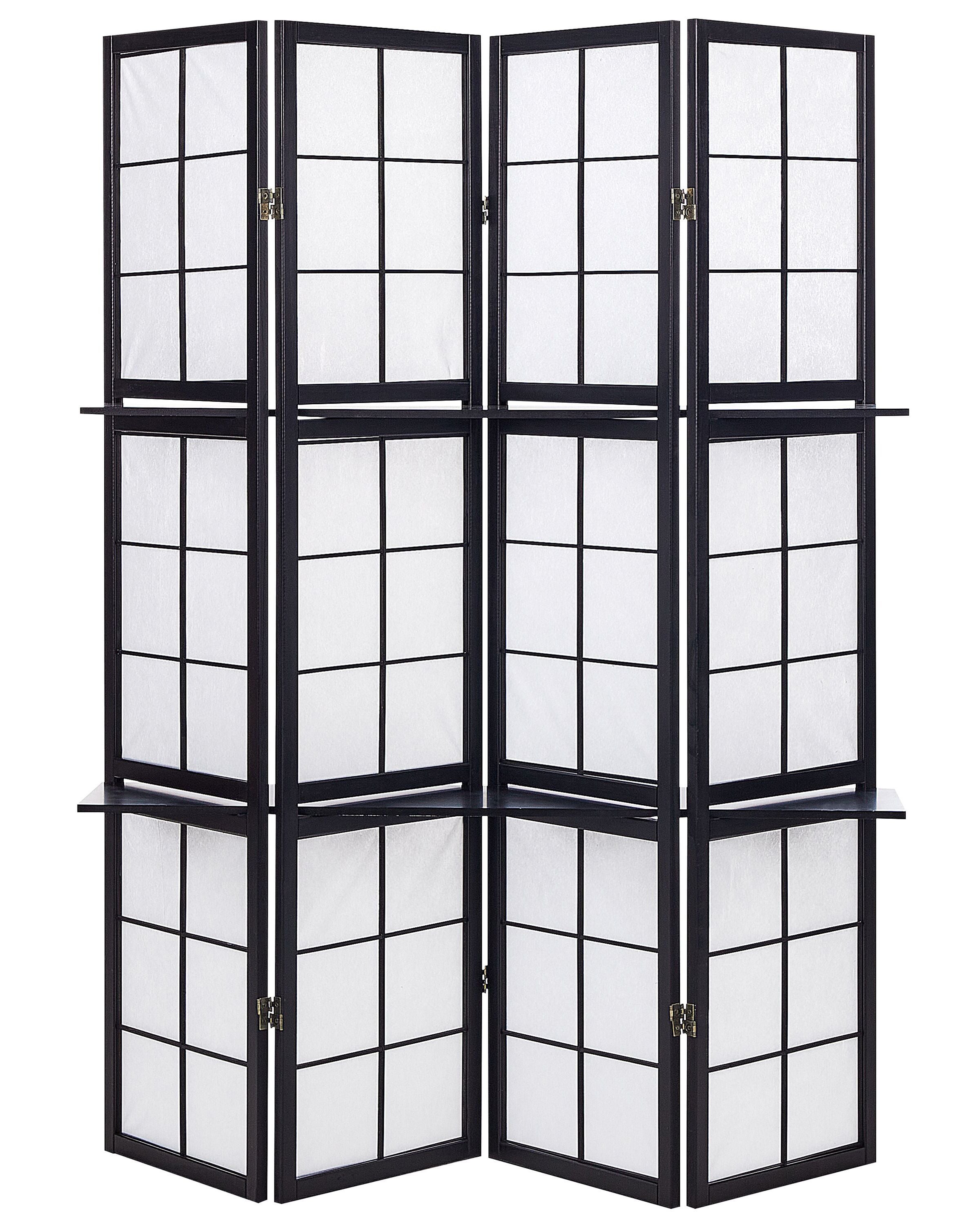 4 Panel Room Divider GOMAGOI Black 120 cm 170 cm