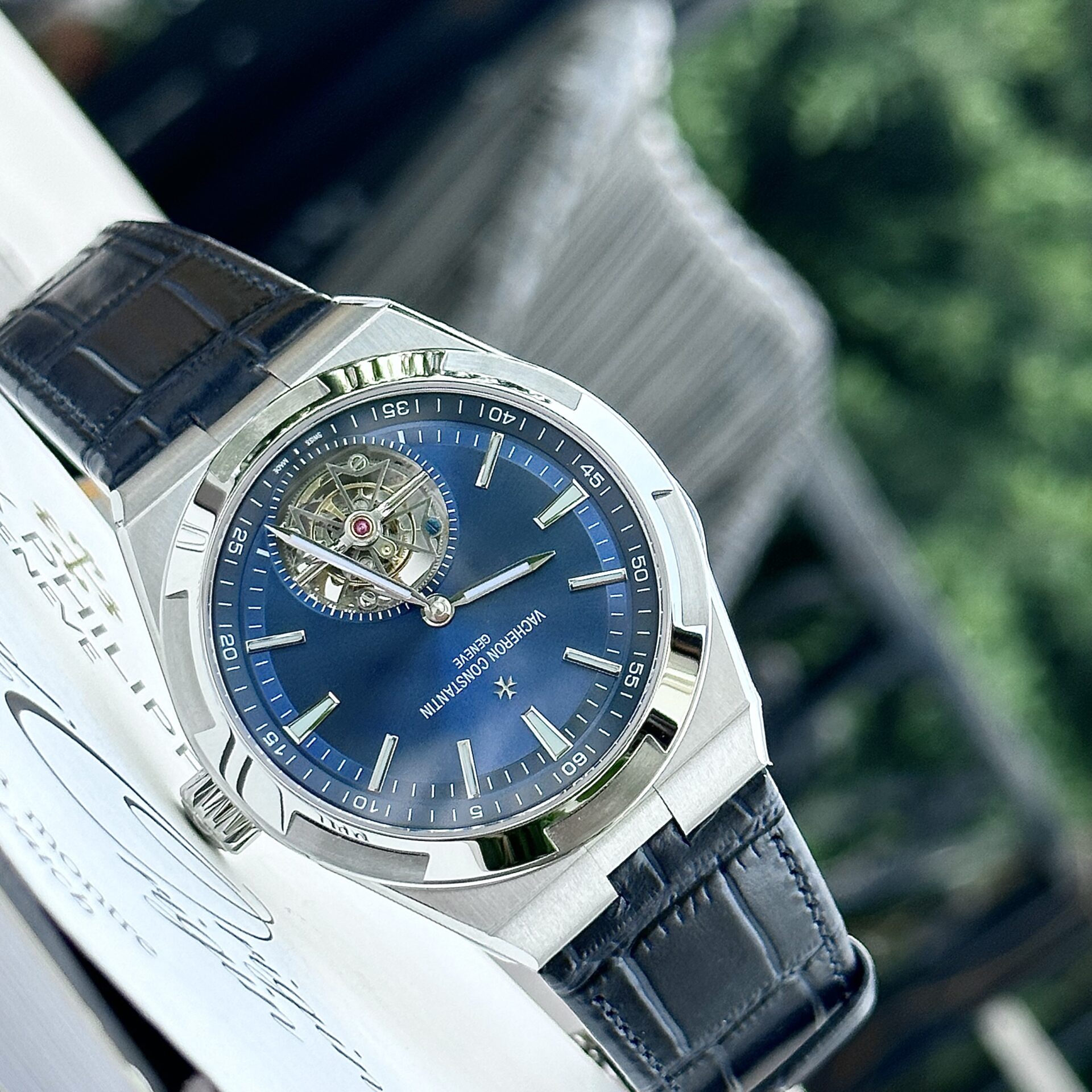 Vacheron Constantin Overseas Best Replica Watch Tourbillon 6000V Leather Strap BBR 42.5mm - Top club