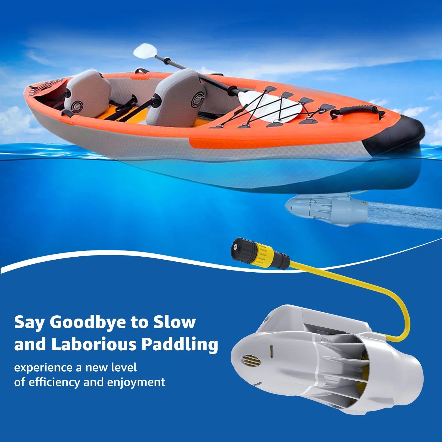 Electric Enigne Trolling Motor for SUP, Fishing Kayak, Belly Boat, 8KM/H Underwater Thruster SUP Paddle Board, (Battery not Included) - Image 5