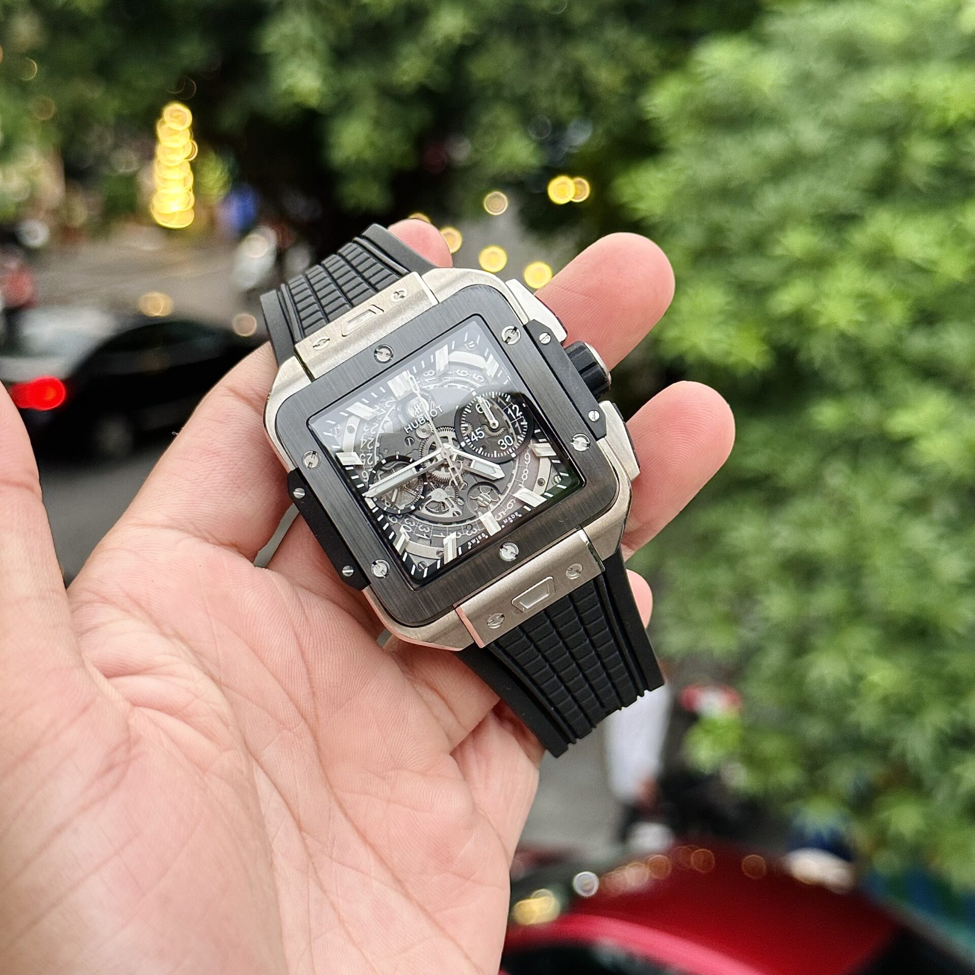 Hublot Best Replica Watch Big Bang Square Titanium Rubber Strap BBF Factory 42mm - Top club