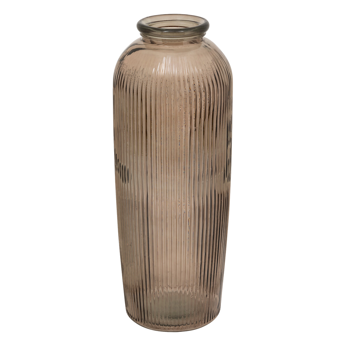 Vase "Luz" Recycled Glass, Brown, H.72 cm
