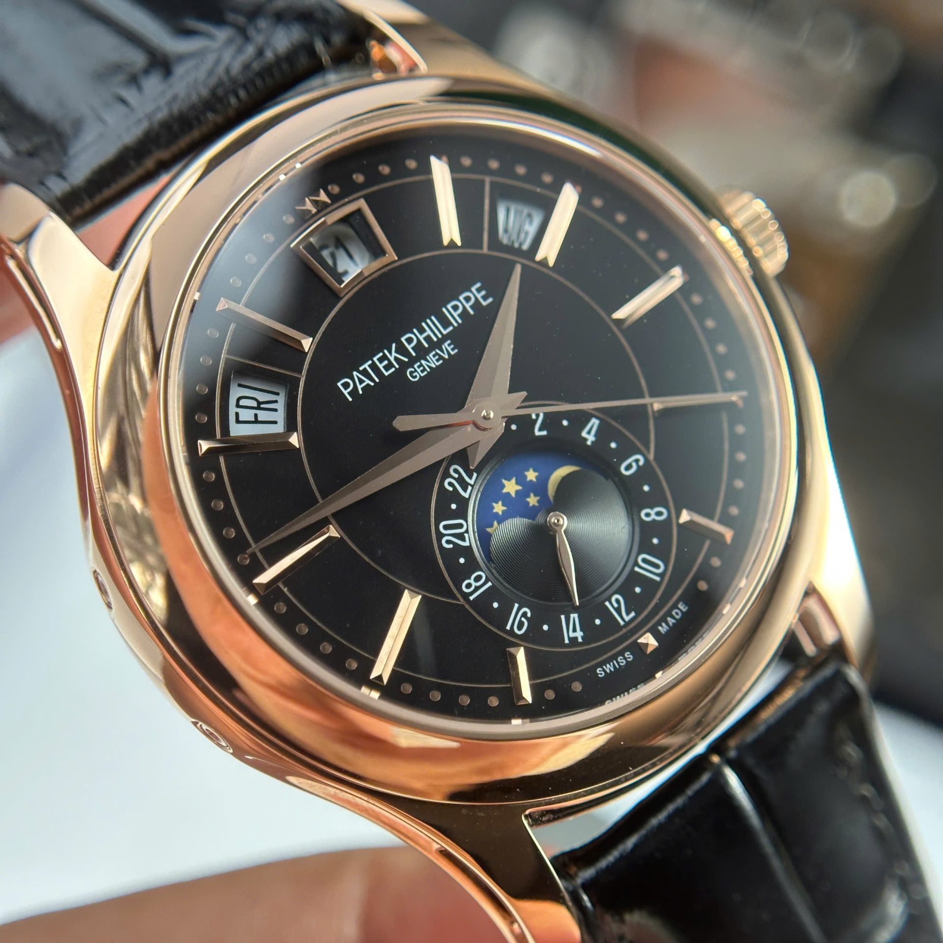 Patek Philippe Complications 5205R Replica Watch Black Dial Rose Gold 40mm - Top club