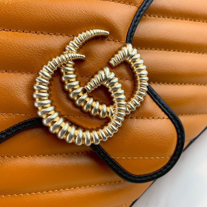 Replica Gucci Gg Marmont Small Top Handle Bag 498110 Cognac1:1High-quality replica