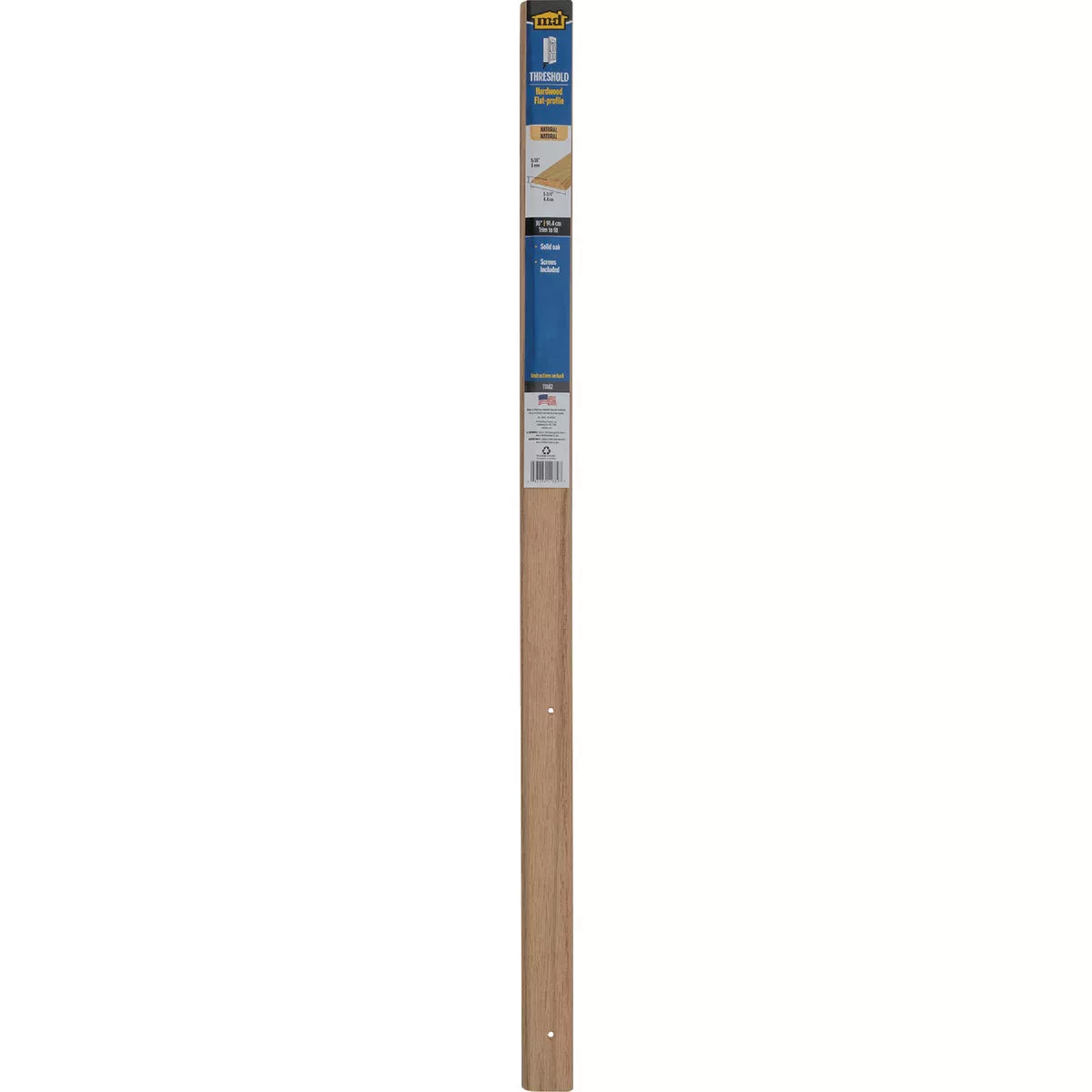 M-D Building Products 1-3/4 In. x 5/16 In. x 36 In. Natural Hardwood Flat-Profile Threshold for Doorways