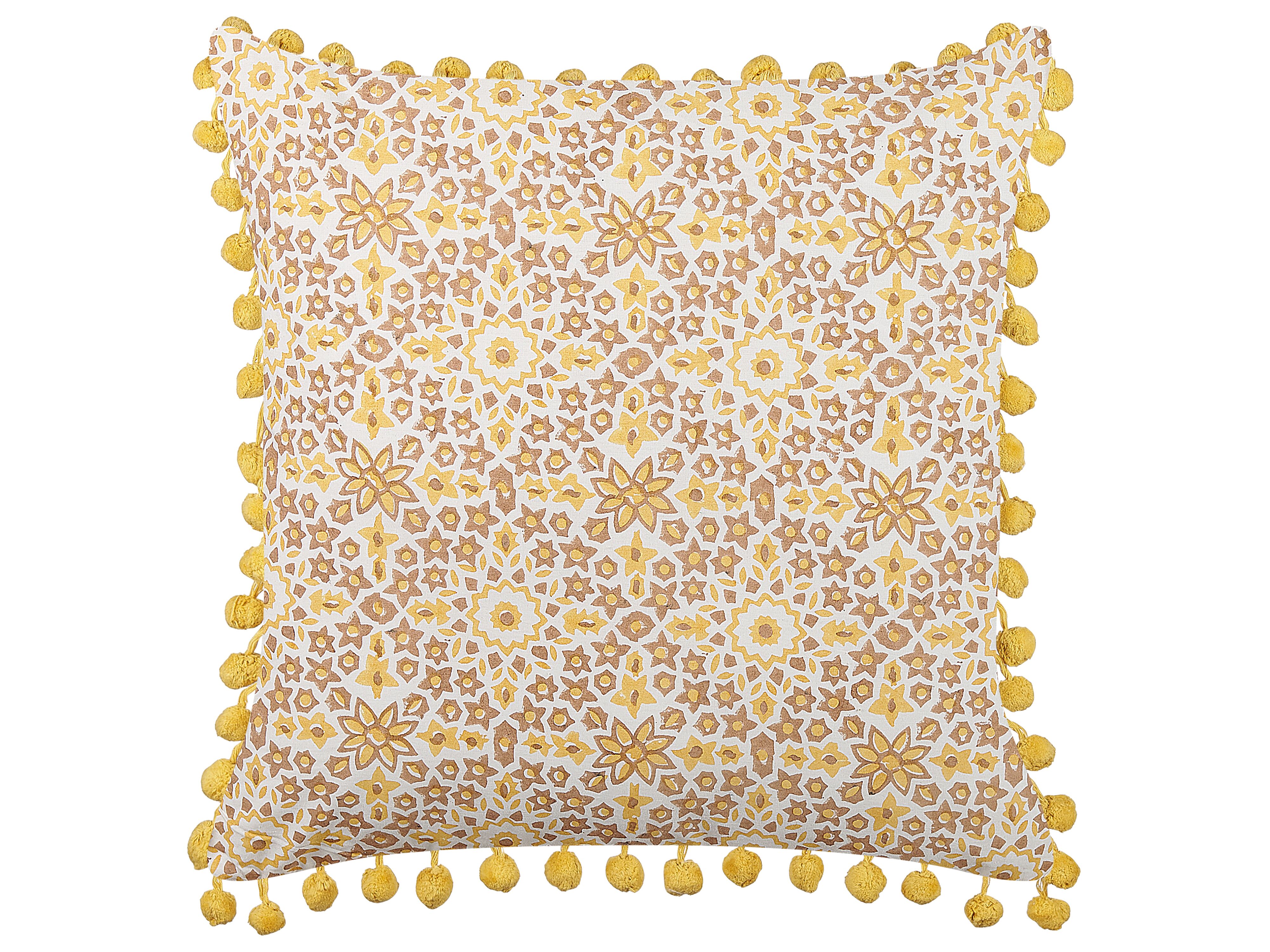 Throw Cushion LYCROIS Cotton 45 x 45 cm Yellow Floral Pattern