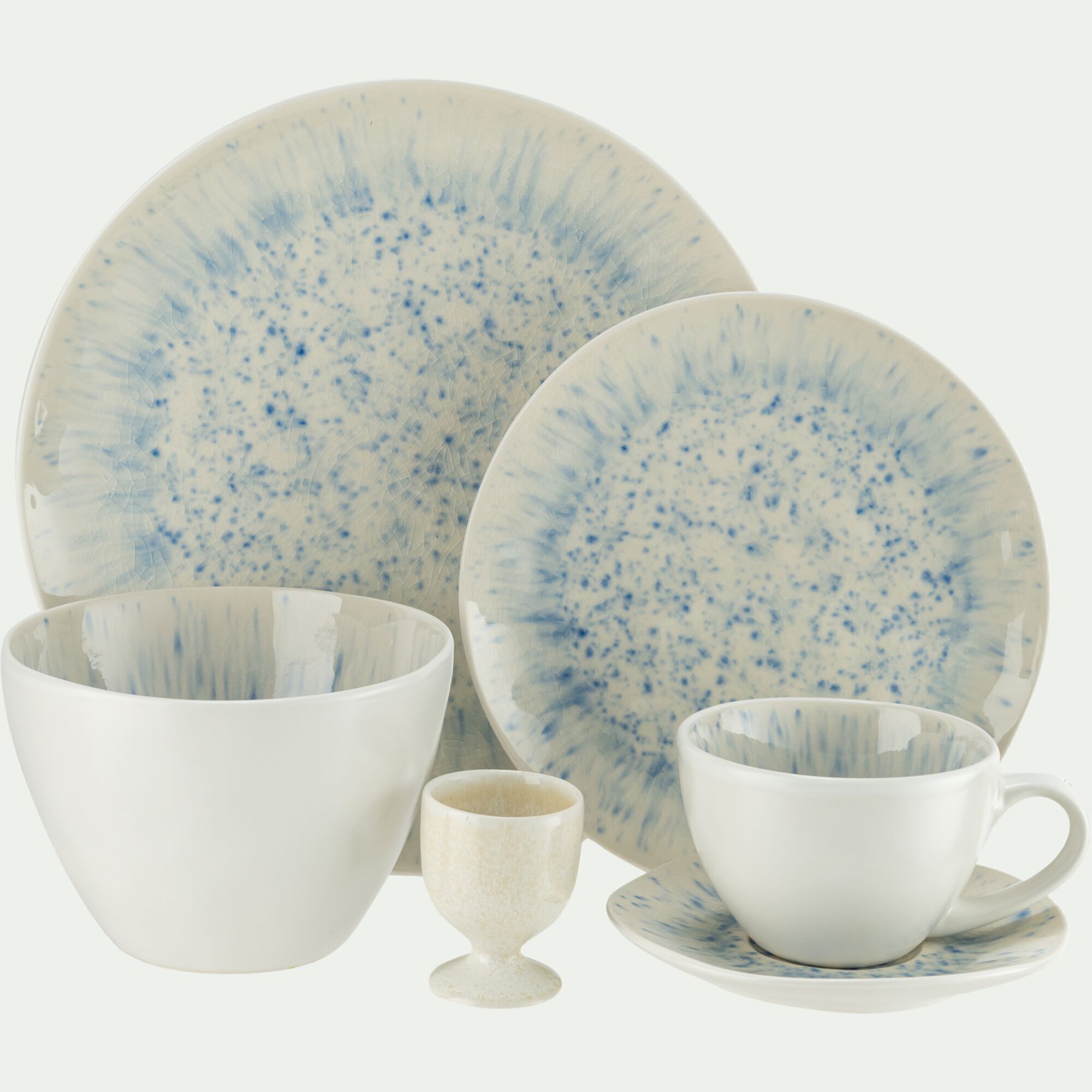 CALICO - Assiette à dessert en grès D20,5cm - bleu