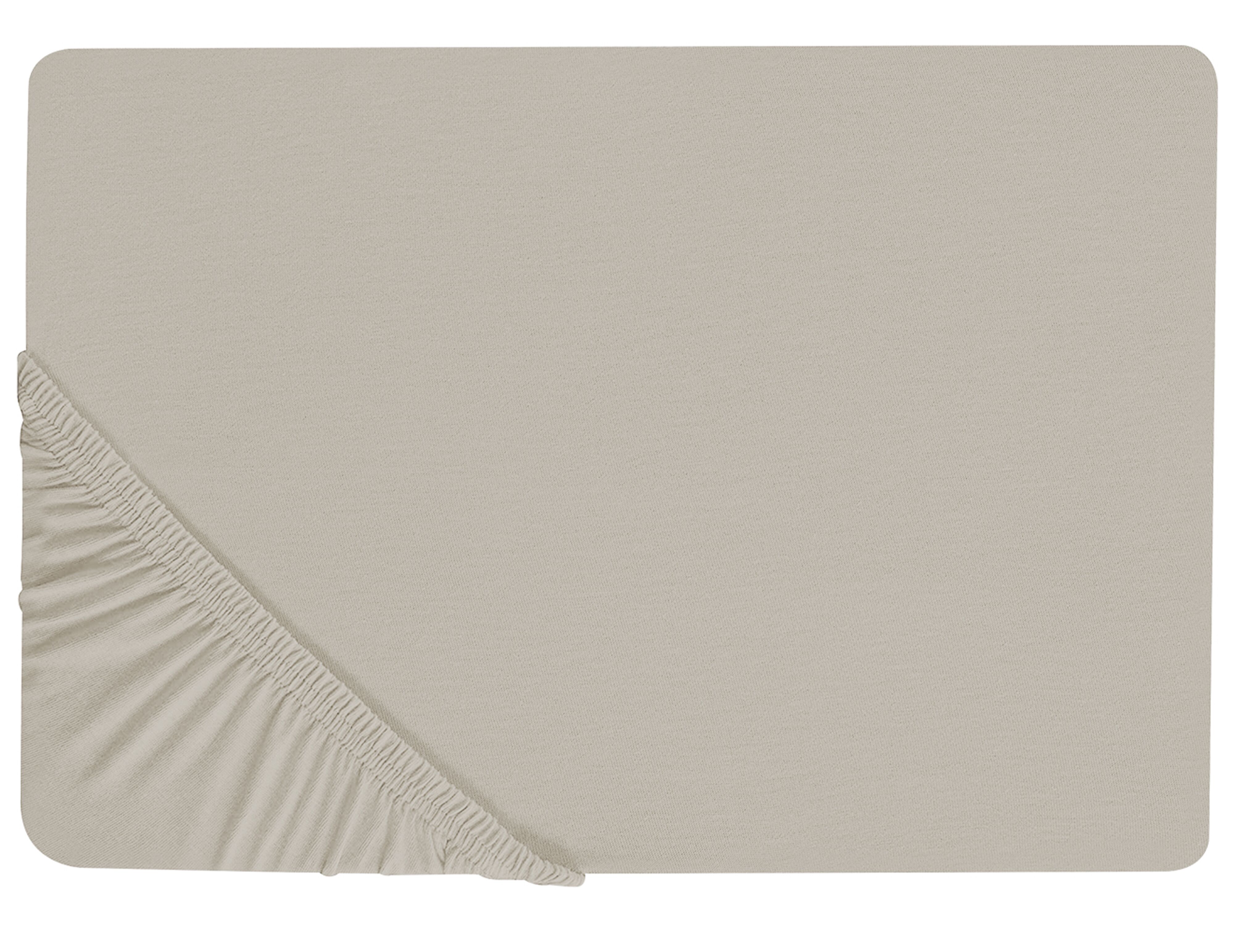 Fitted Sheet JANBU Cotton 160 x 200 cm Taupe
