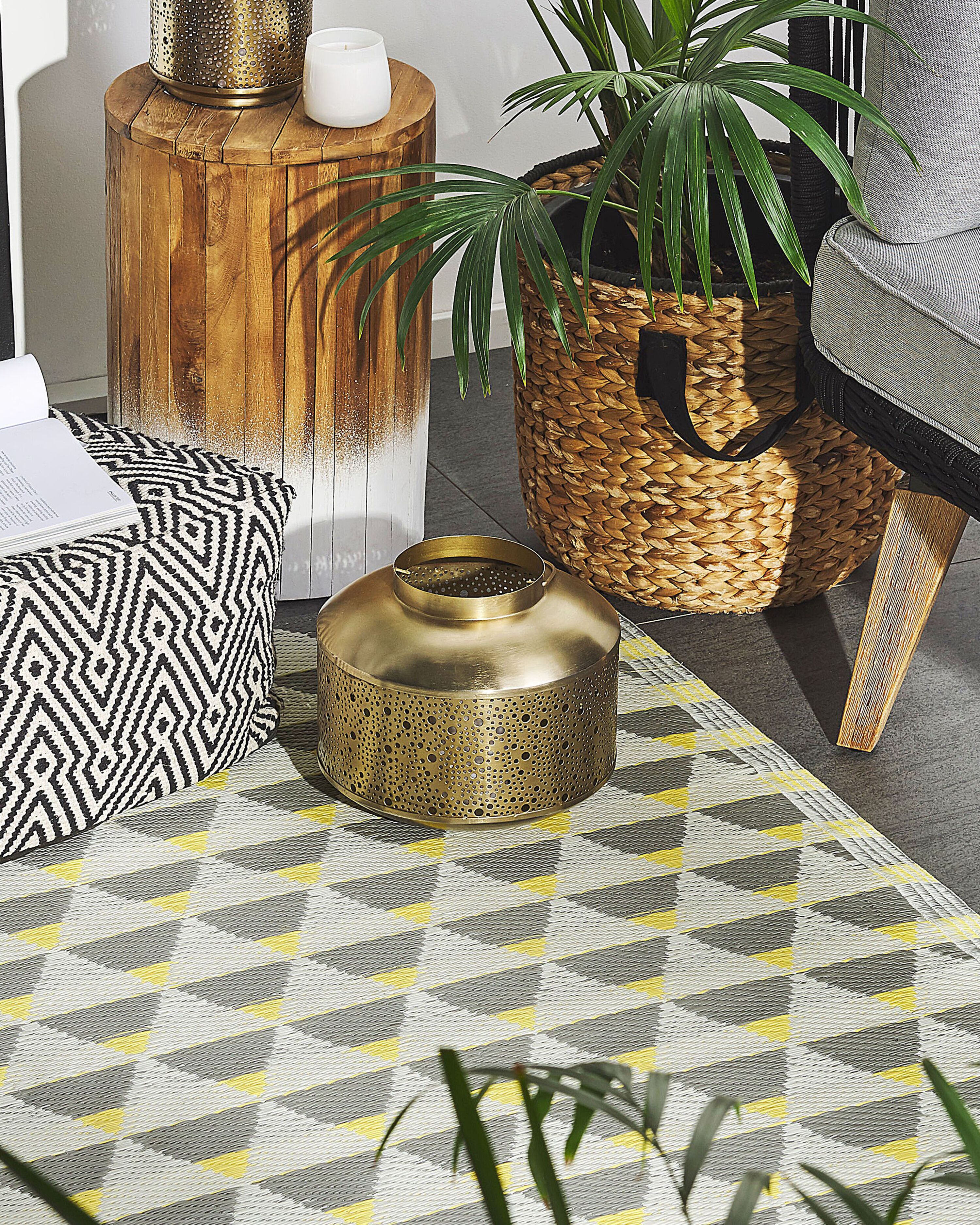 Outdoor Rug HISAR Grey 120 x 180 cm