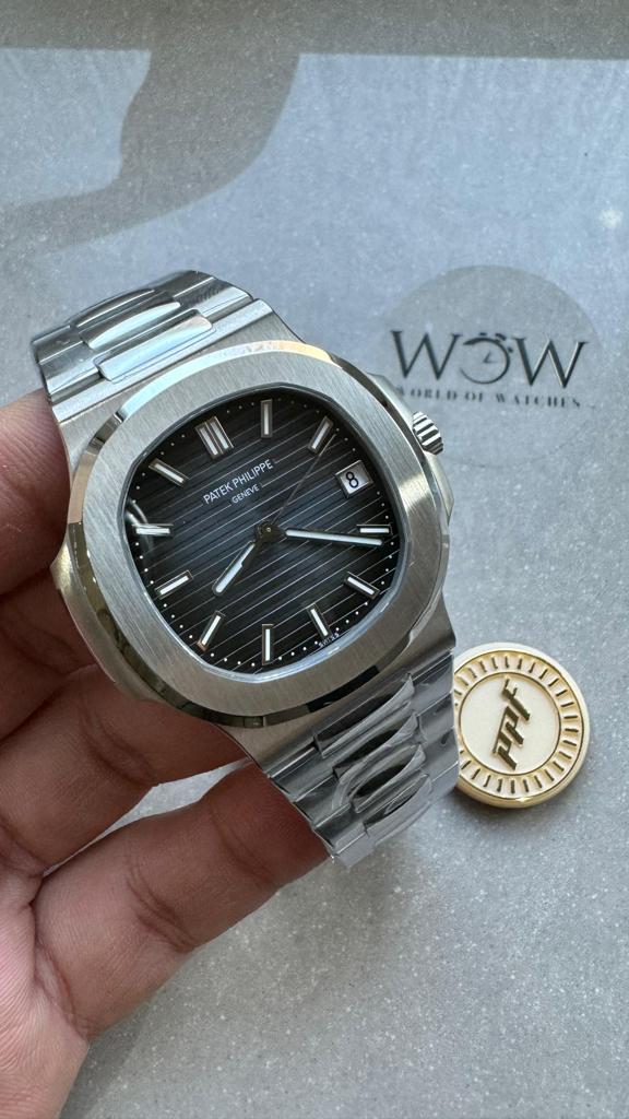 Replica PATEK PHILIPPE Nautilus 5811/1G PPF 1:1 Best Edition Grey Textured Dial on SS Bracelet Asian Cal.26-330CS - Top club