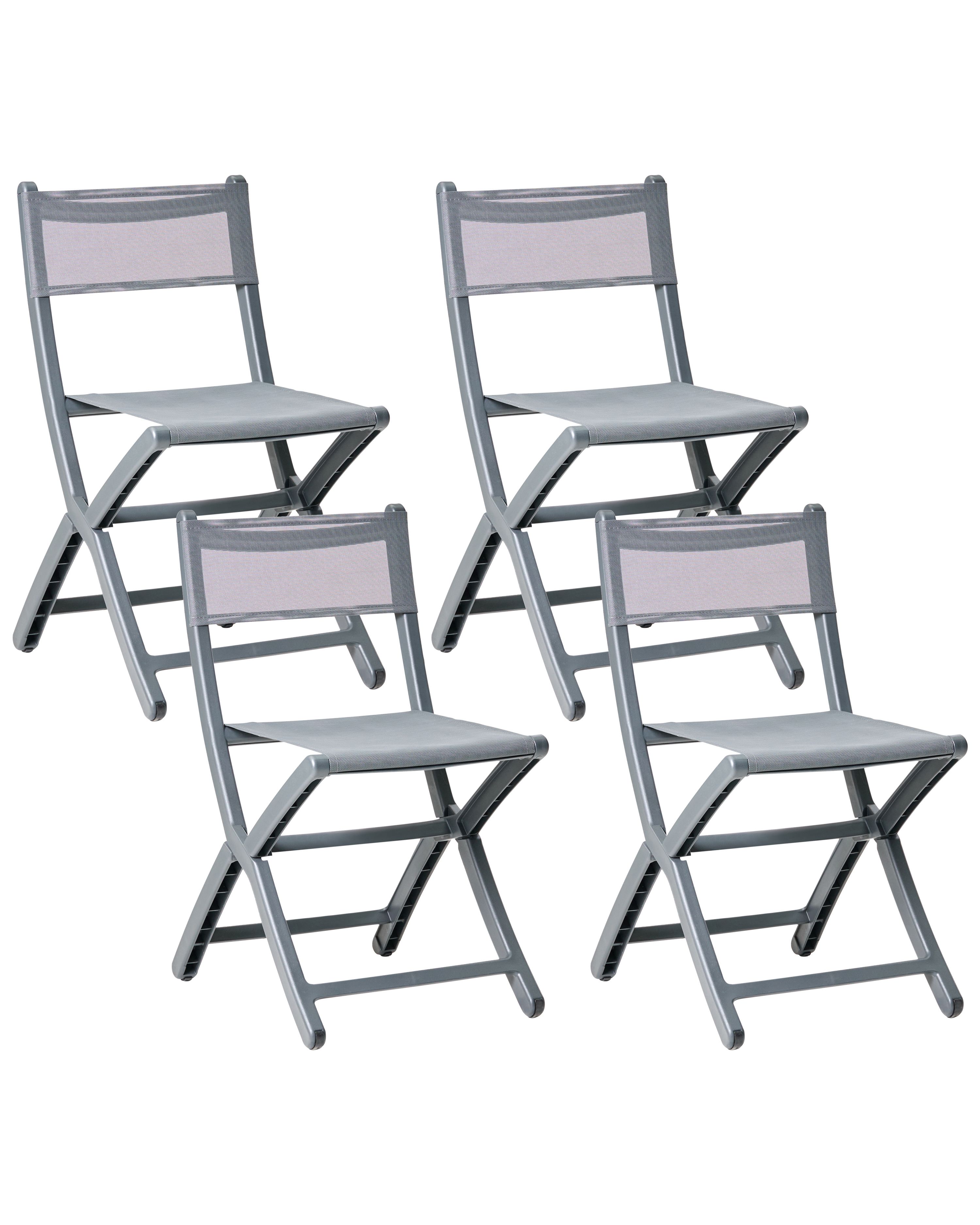Set of 4 Garden Chairs TALCA Dark Grey